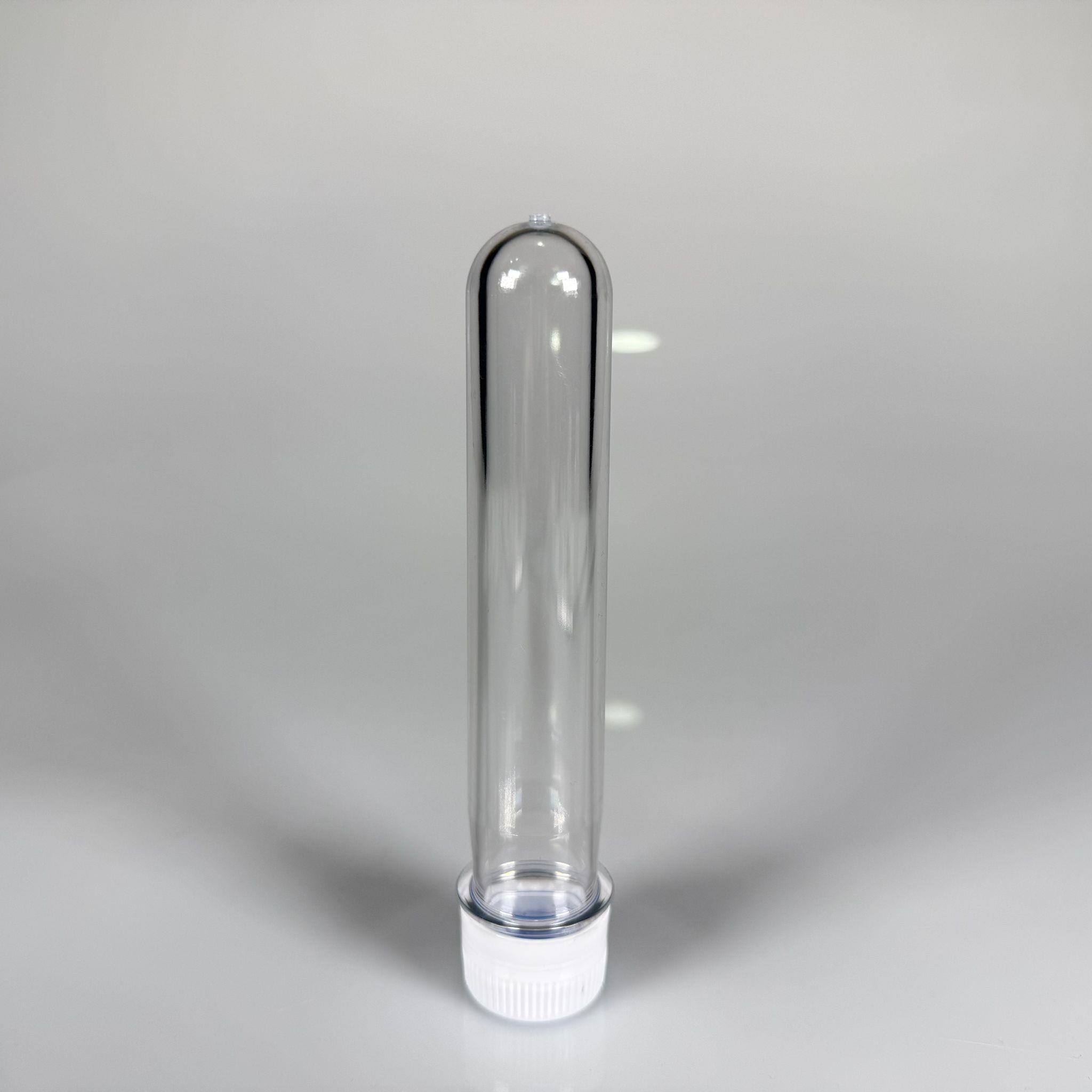 16 CM TÜP - 45 CC UZUN KALIN (51 GR) PET ŞİŞE  - CONTALI KİLİTLİ BEYAZ KAPAKLI  - VANİLYA ÇUBUĞU, BAHARAT, DENEY TÜPÜ, AYAKKABI BAĞCIĞI VB İÇİN PLASTİK TÜP