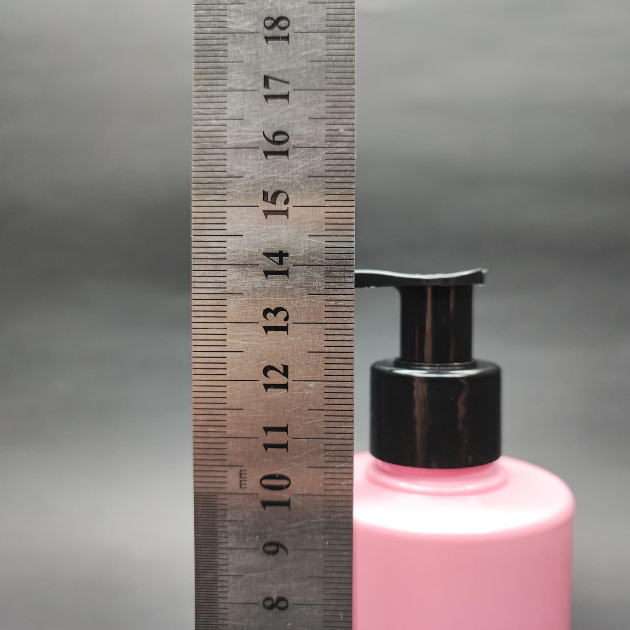 200 CC KÜT BOYUNLU SİLİNDİR PET ŞİŞE (24 GR) - SİYAH SIVI SABUN POMPALI - 200 ML PLASTİK ŞİŞE - PEMBE