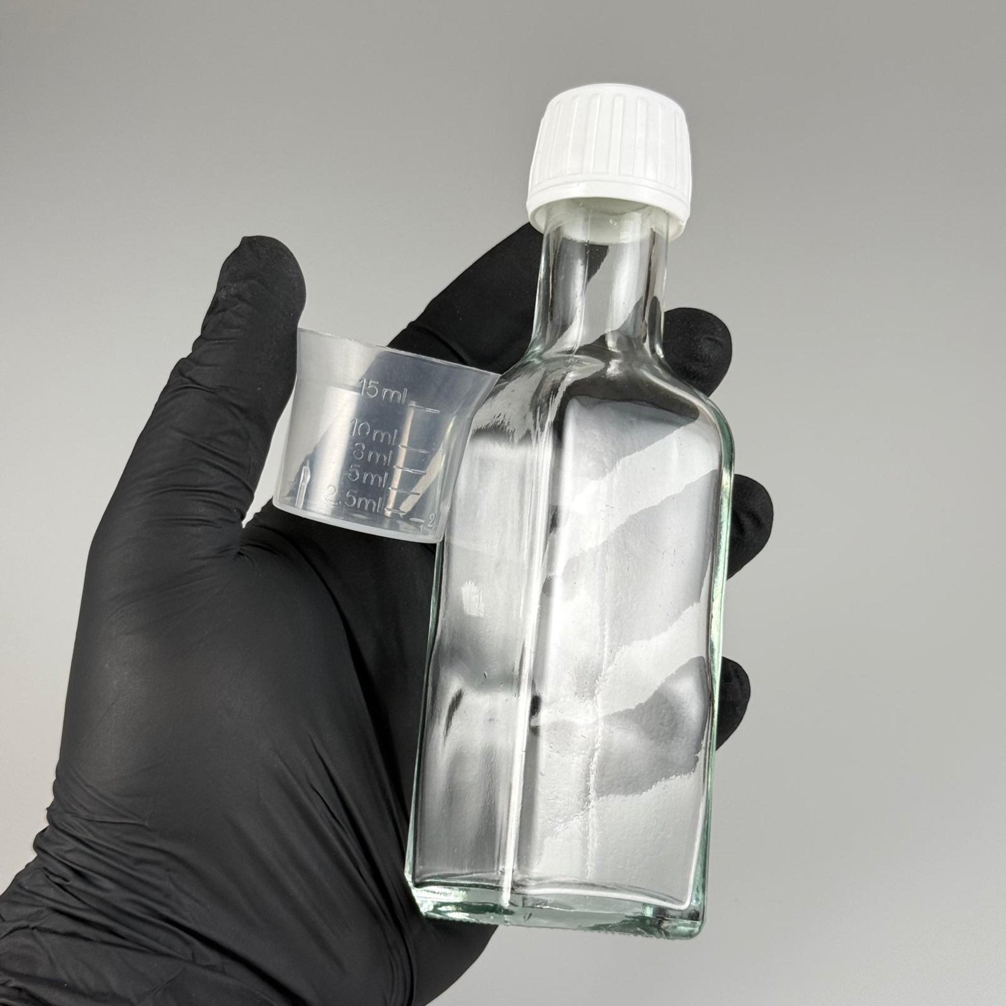 100 CC MARASKA CAM ŞİŞE + BEYAZ KİLİTLİ KAPAK + 15 ML ÖLÇEK TAKIM - 100 ML KÖŞELİ CAM ŞİŞE - 100 ML KARE CAM YAĞ ŞİŞESİ