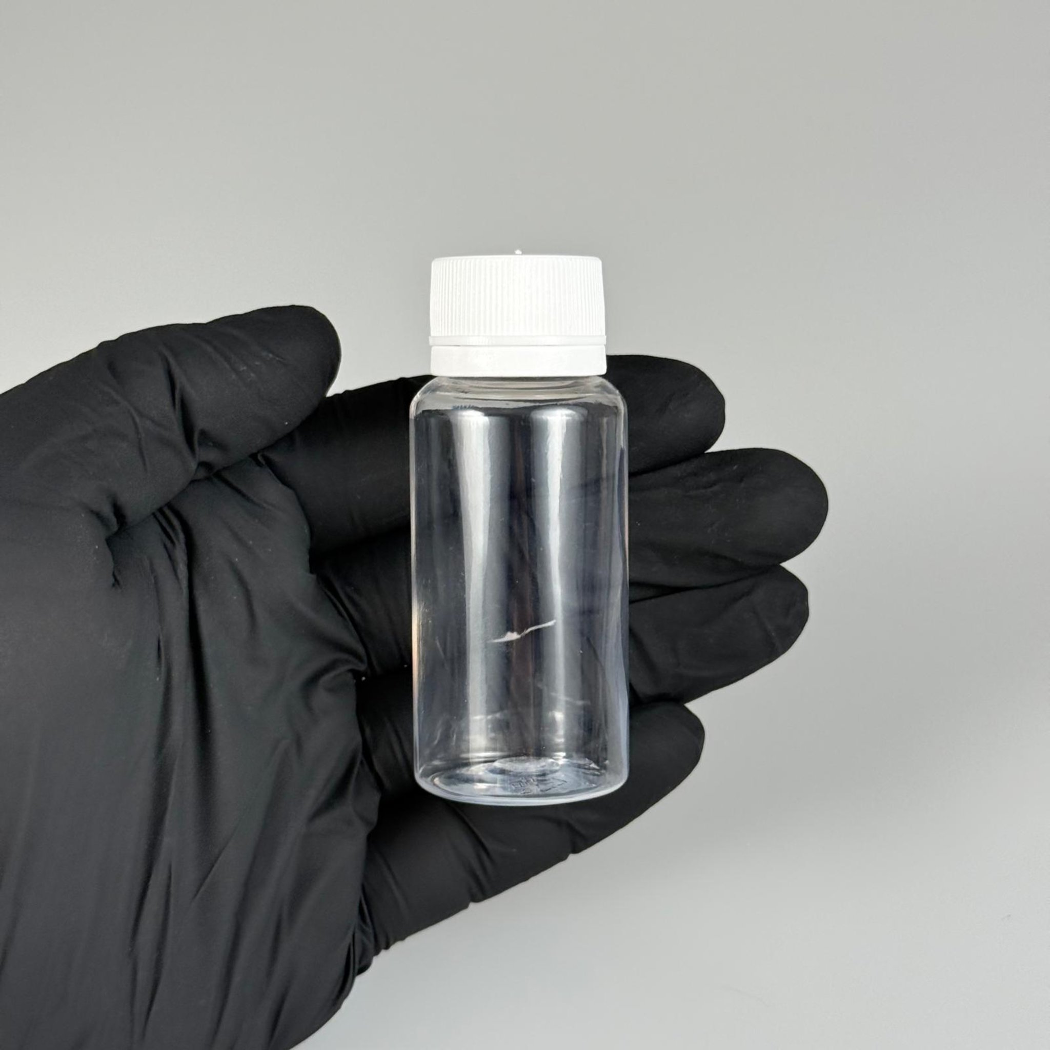 30 CC PET SHOT ŞİŞESİ (8 GR)  - KİLİTLİ BEYAZ KAPAKLI KOLAJEN ŞİŞESİ - 30 ML PLASTİK ŞİŞE - ŞEFFAF