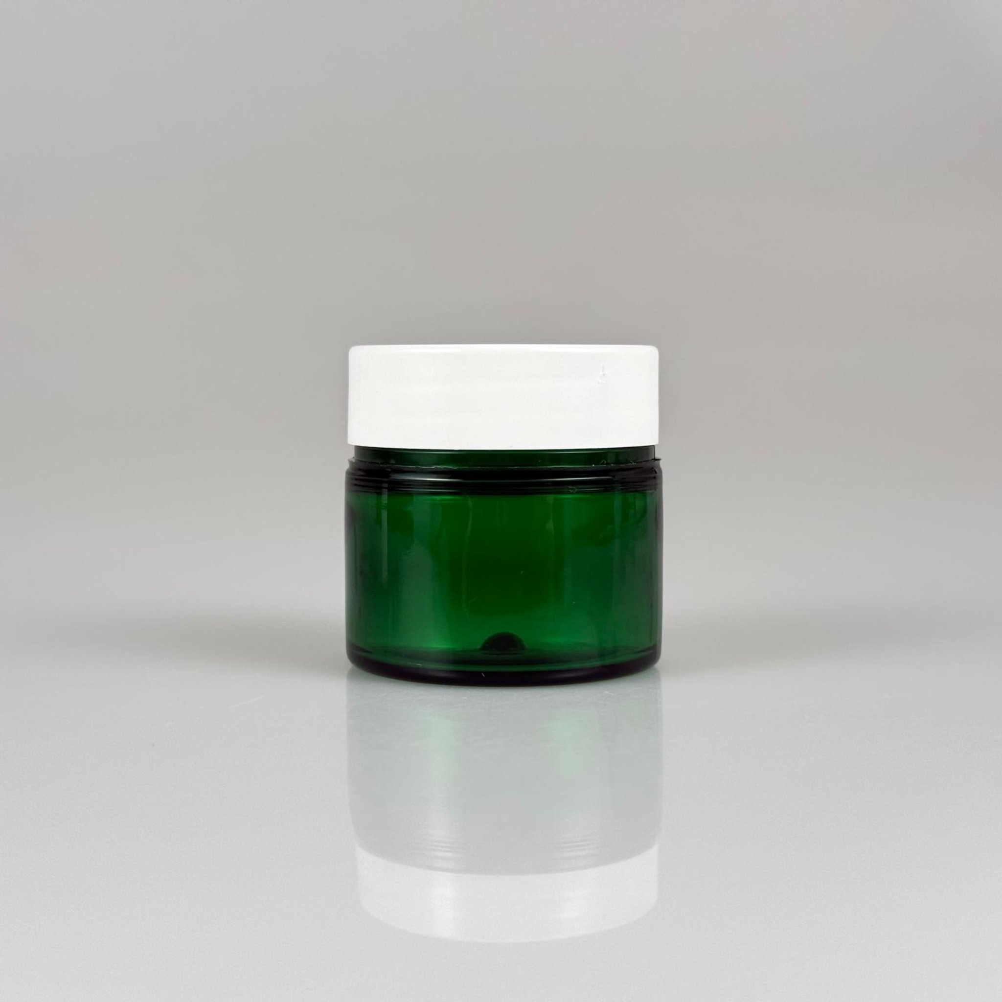 20 CC YEŞİL SERT PLASTİK KAVANOZ - 38 AĞIZ BEYAZ KAPAKLI - 20 ml KALIN LÜX Boş Krem, Balm, Peeling, Macun, Pasta, Aromaterapi ve Saç Maskesi Kabı