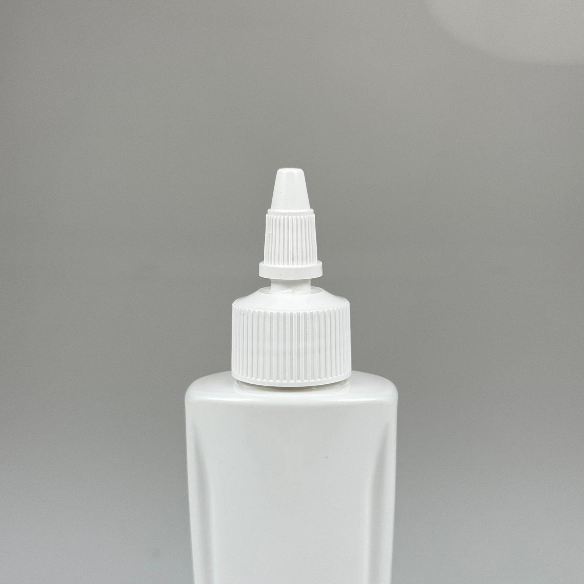 YAĞ, SOS, ACI SOS, SİRKE, SRIRACHA, MÜREKKEP, TUTKAL AKITICI VB BOŞ ŞİŞELERİ - BEYAZ SİVRİ TWİST AKITICI KAPAK + 100 ML YASSI BEYAZ SERT PET PLASTİK ŞİŞE TAKIM