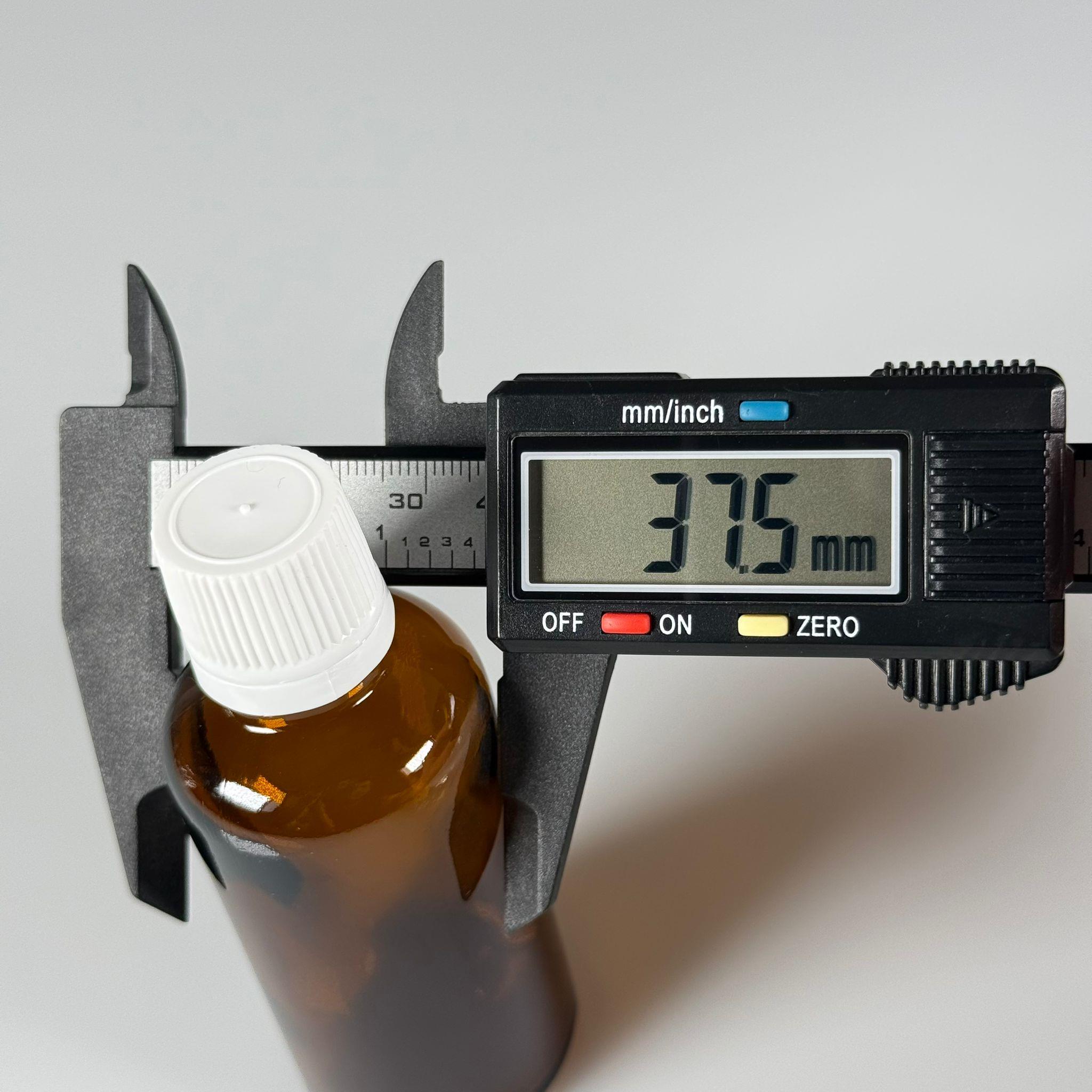 50 CC CAM AMBER KAHVERENGİ KİLİTLİ, KENDİNDEN CONTALI BEYAZ KAPAKLI - 50 ML DAR AĞIZLI İLAÇ ŞİŞESİ