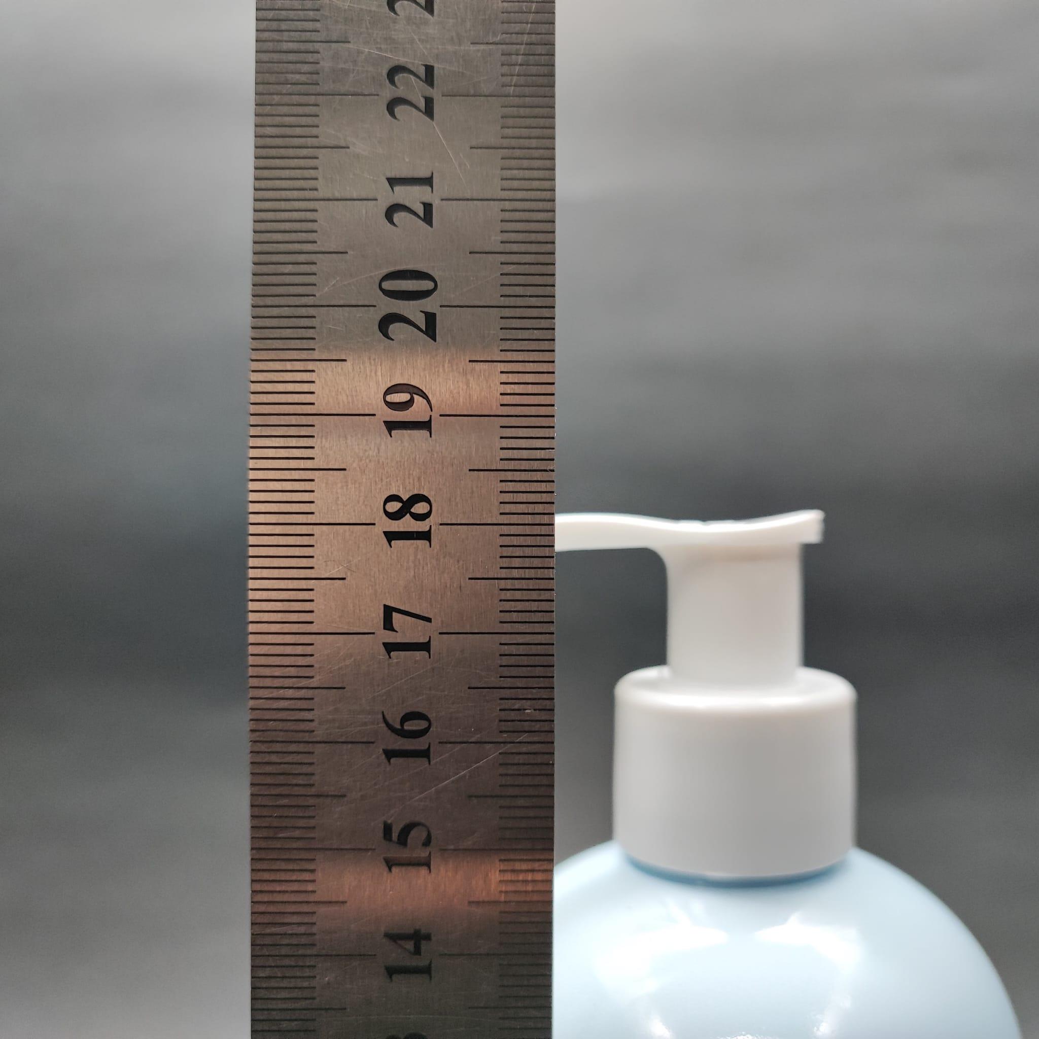 400 CC OVAL BOYUNLU SİLİNDİR PET ŞİŞE (30 GR) - BEYAZ POMPALI - 400 ML PLASTİK ŞİŞE - BEBEK MAVİSİ