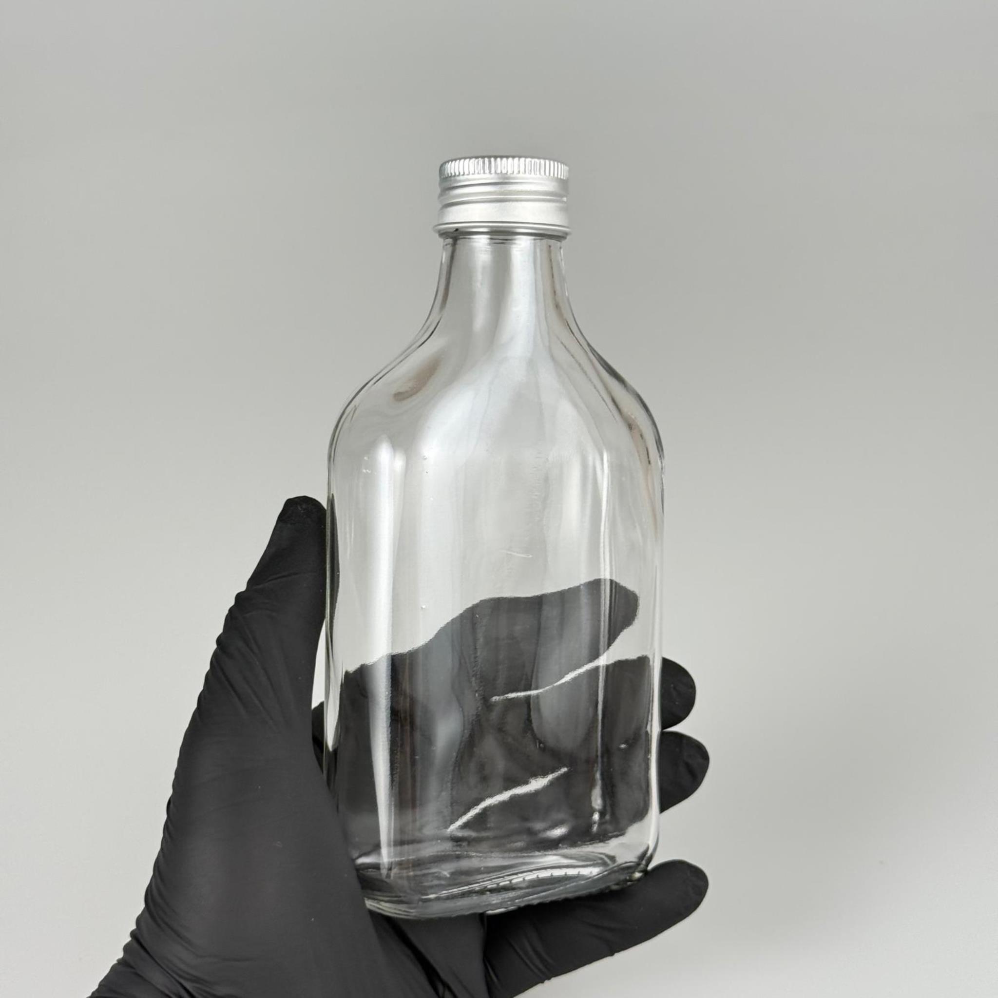 200 CC YASSI CAM ŞİŞE - GÜMÜŞ METAL ALÜMİNYUM KAPAKLI - 200 ML CAM ŞİŞE - SOĞUK KAHVE İÇİN COLD BREW ŞİŞESİ