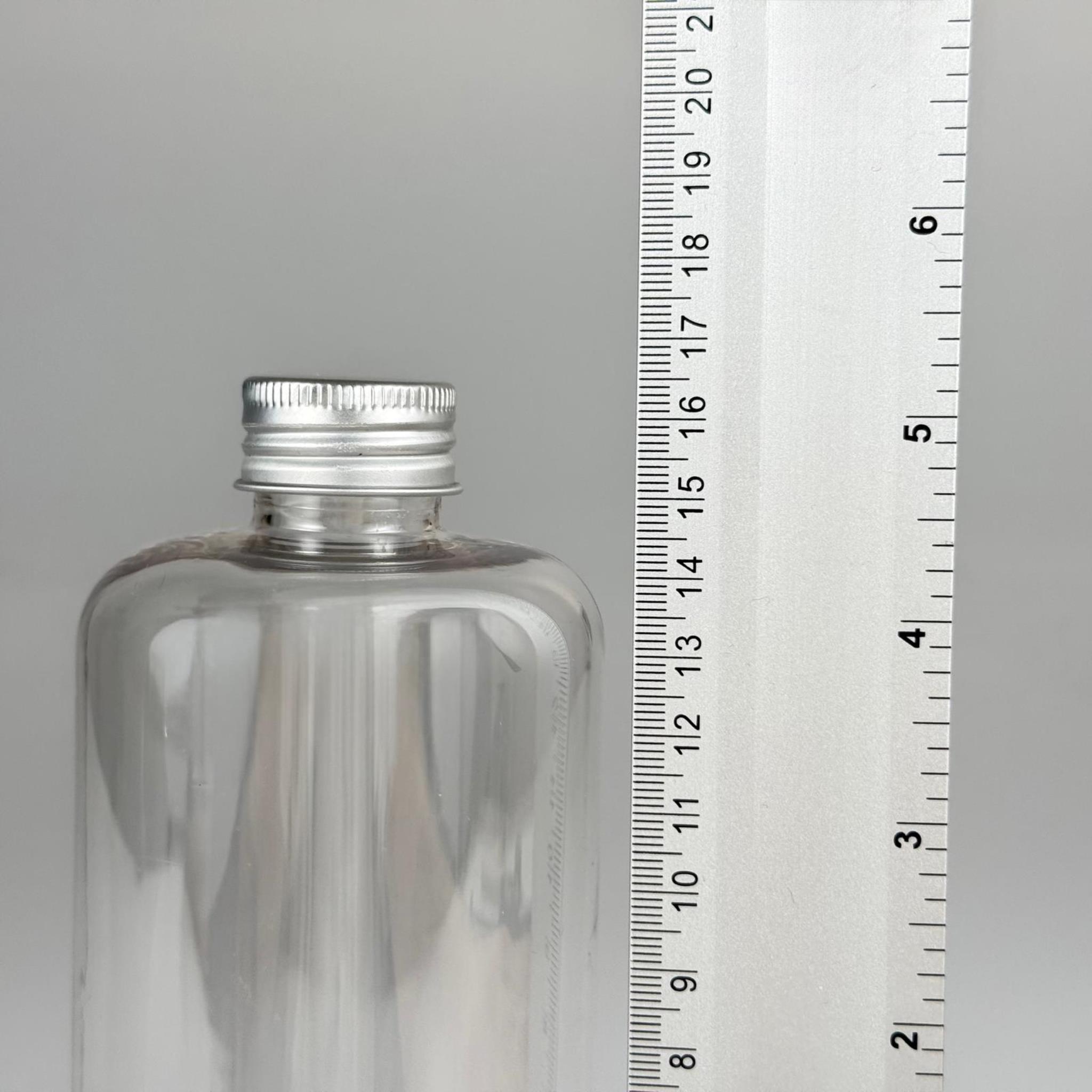500 CC ŞEFFAF UZUN SİLİNDİR PET ŞİŞE KALIN (26 GR) - GÜMÜŞ METAL ALÜMİNYUM KAPAKLI - 28 AĞIZ - 500 ML PET ŞİŞE