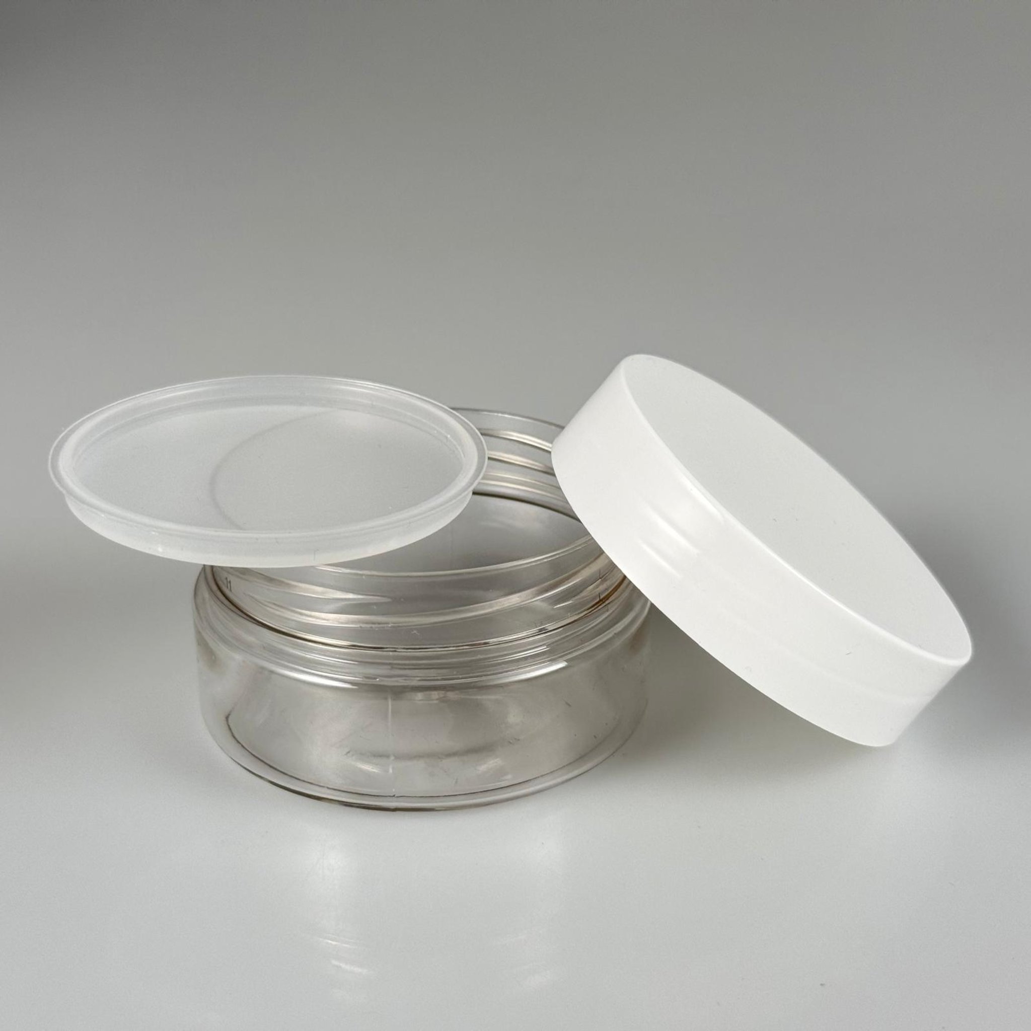 50 CC PET KAVANOZ- BEYAZ KAPAKLI + İÇ TIPALI - 50 ML PLASTİK KAVANOZ - KREM KAVANOZU