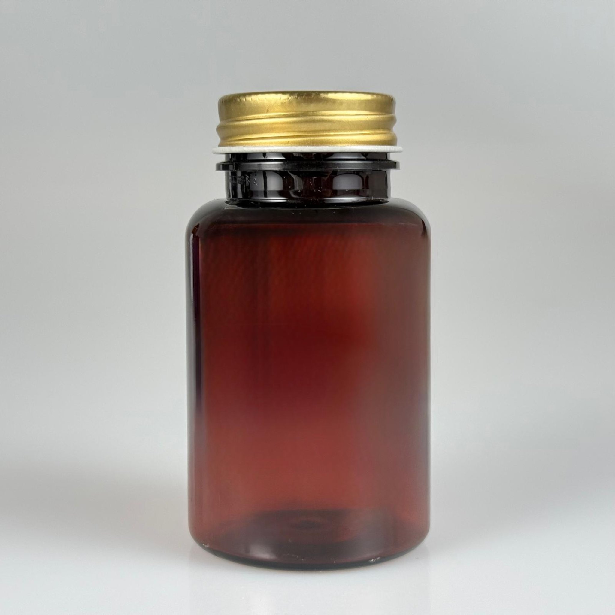 150 CC AMBER PET TABLET ŞİŞESİ - GOLD METAL KAPAKLI - 150 ML KAPSÜL KUTUSU - İLAÇ ŞİŞESİ - MEDİKAL HAP ŞİŞESİ - FARMASÖTİK KAVANOZ