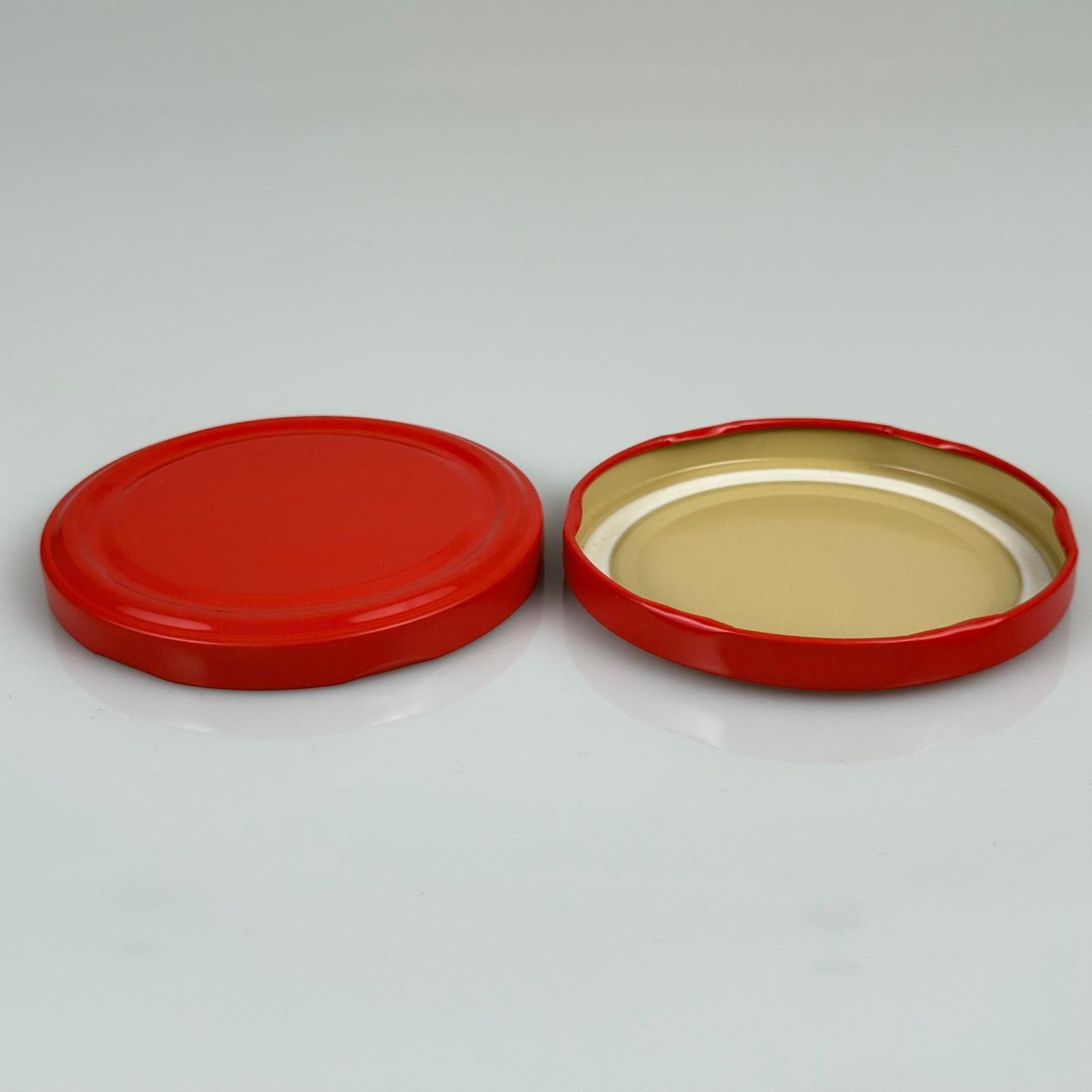 82 MM TWİST-OFF KIRMIZI DÜZ (MC082RTS476E) RP040 - SİLGAN MARKA KAVANOZ KAPAĞI - METAL KONSERVE KAPAK