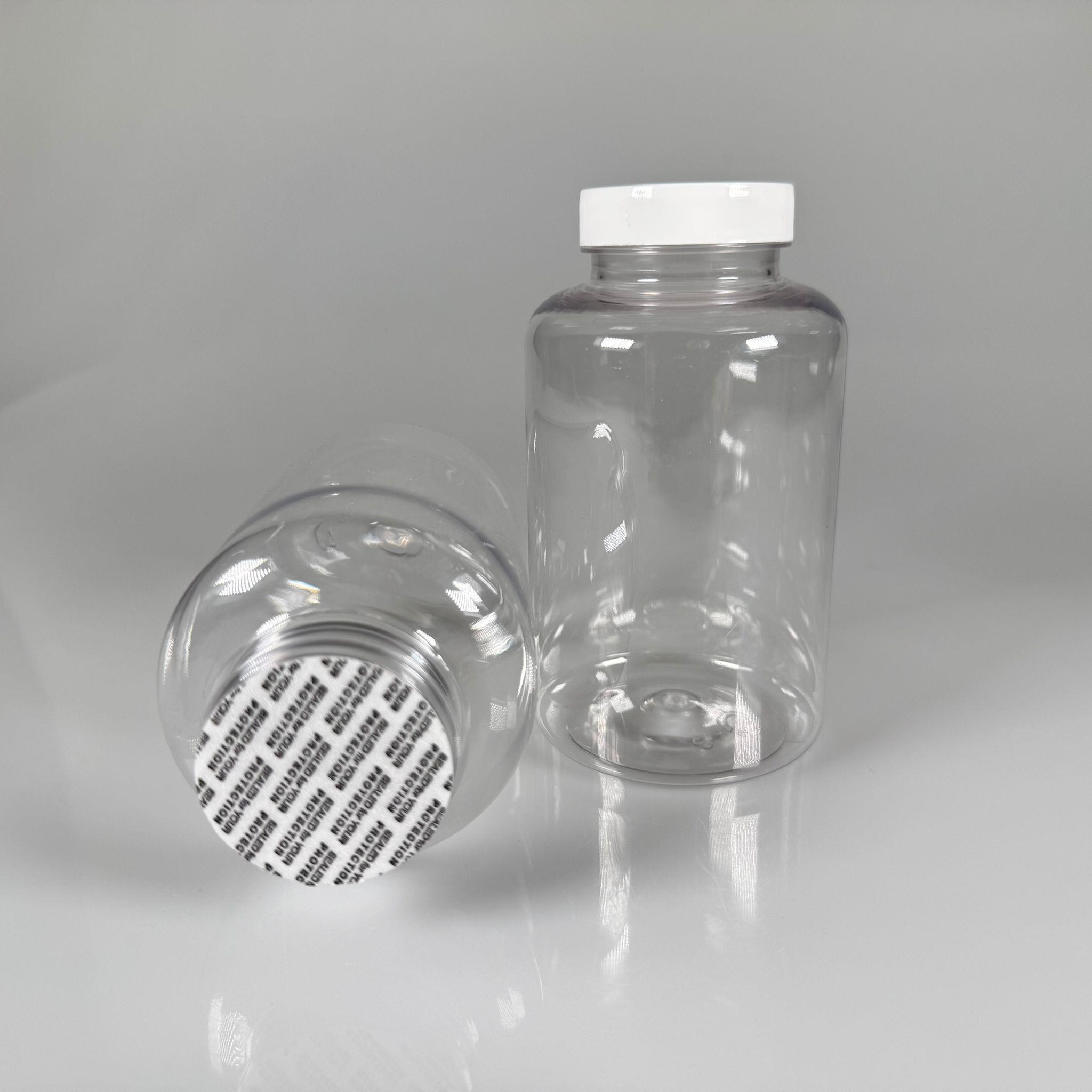 400 CC ŞEFFAF PET TABLET ŞİŞESİ - BEYAZ KAPAKLI + KENDİNDEN YAPIŞKANLI KÖPÜK CONTALI - 400 ML KAPSÜL KUTUSU - İLAÇ ŞİŞESİ - MEDİKAL HAP ŞİŞESİ - FARMASÖTİK KAVANOZ