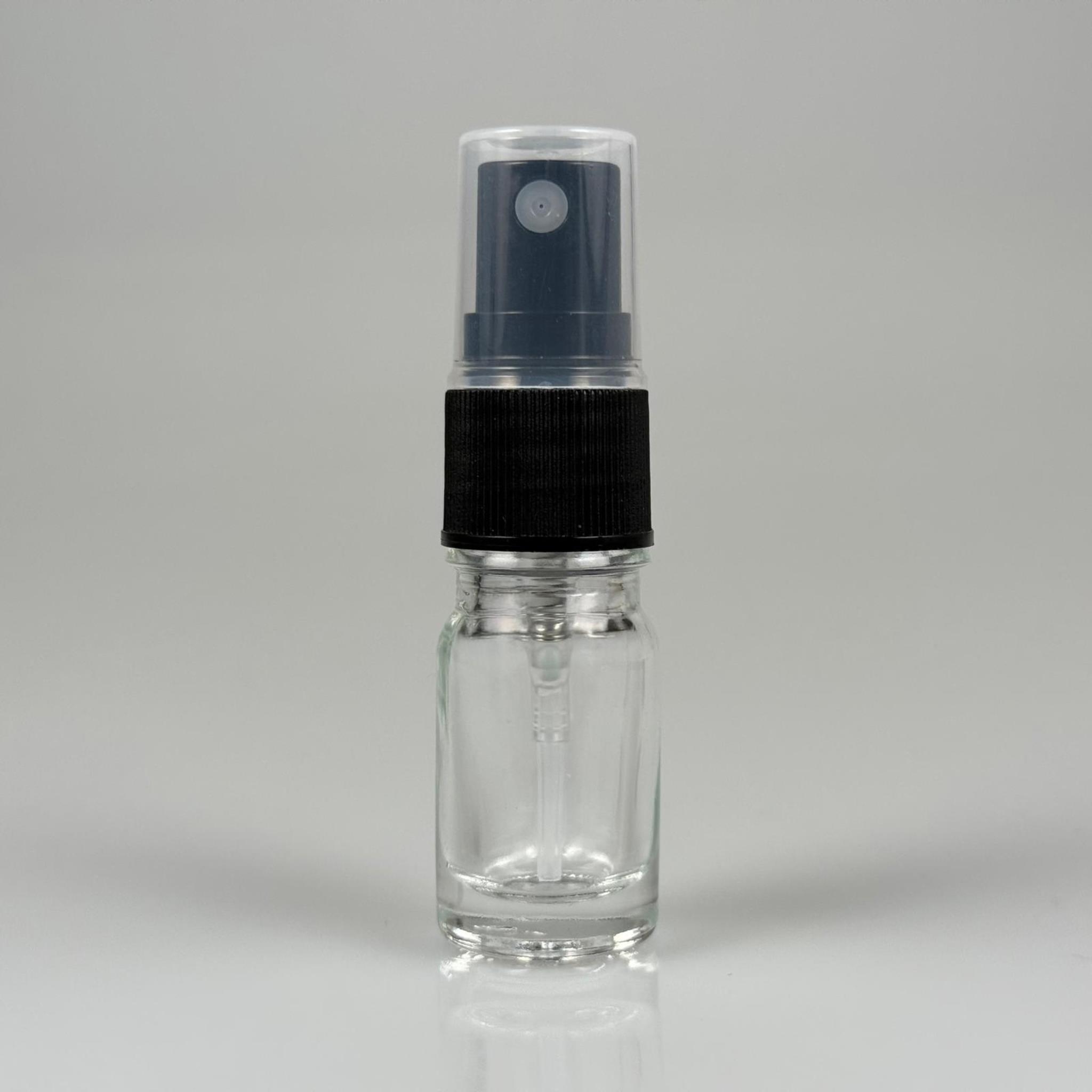 5 CC ŞEFFAF CAM ŞİŞE - SİYAH SPREYLİ - 5 ML SAYDAM FISFIS ŞİŞE