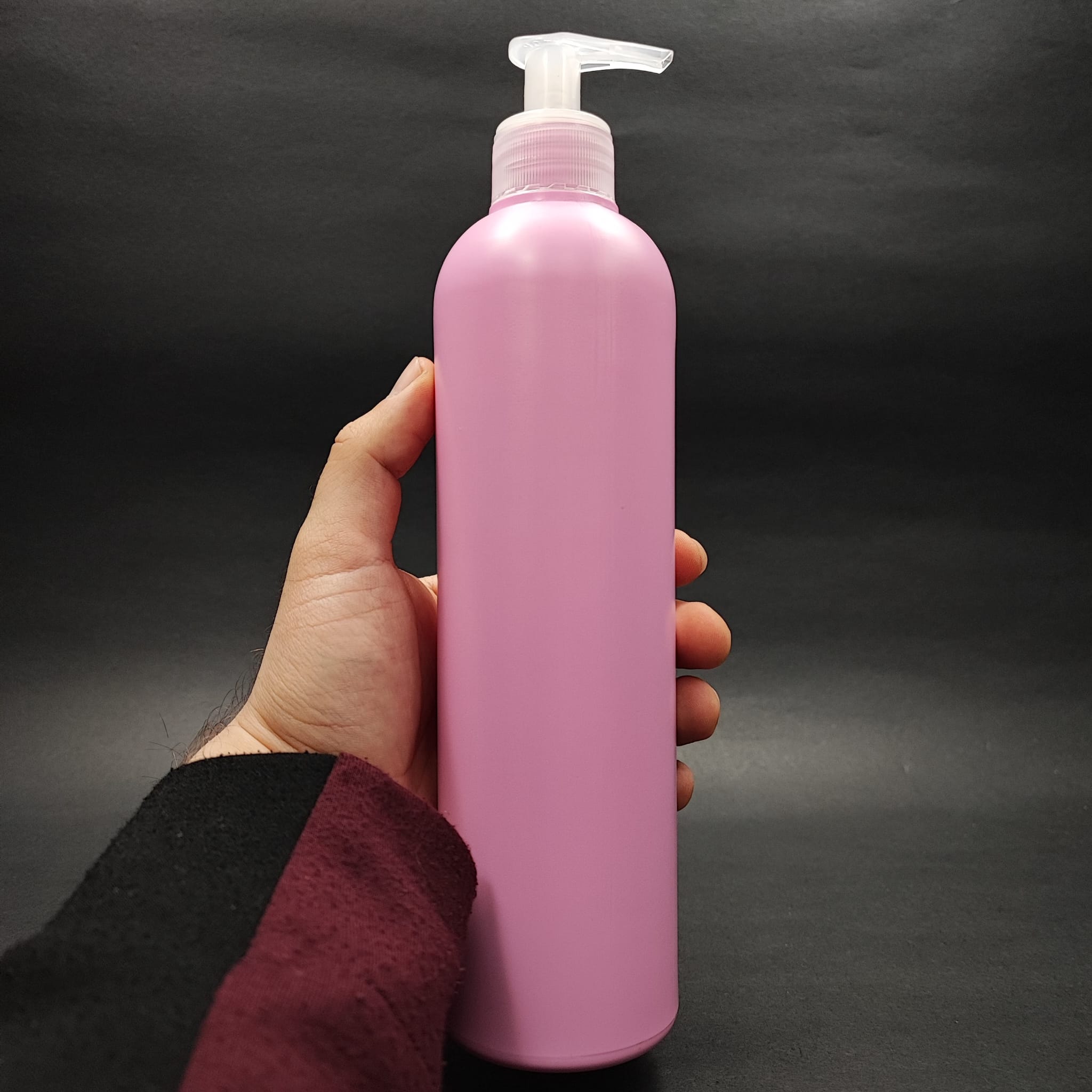 500 CC PEMBE POLİETİLEN PE ŞAMPUAN ŞİŞESİ - ŞEFFAF SIVI SABUN POMPALI - 500 ML PE ŞAMPUAN ŞİŞESİ