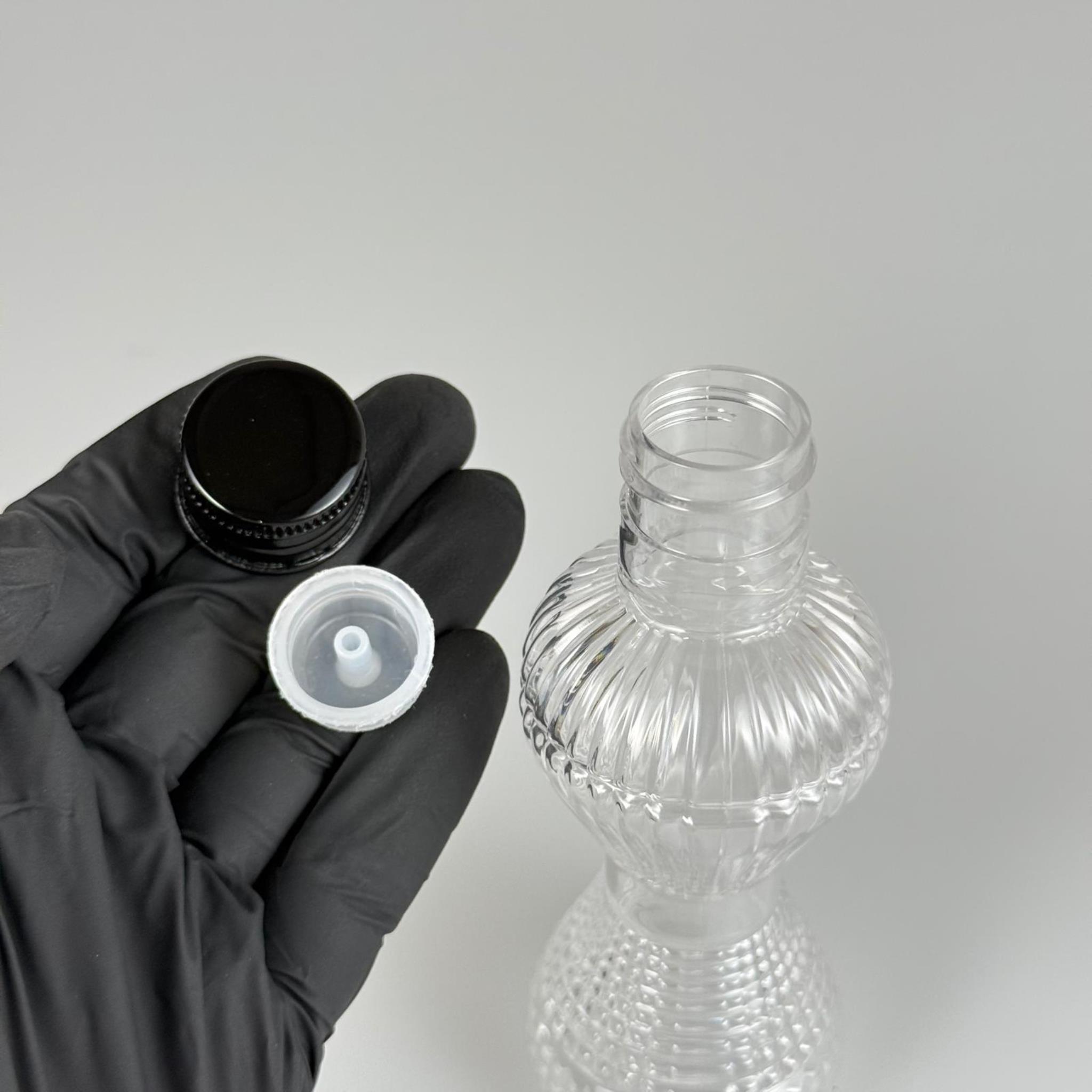 100 CC PIRLANTA CAMPET ŞİŞE (24 AĞIZ) + KÖPÜK CONTALI SİYAH METAL ALÜMİNYUM KAPAK + KOLONYA TIPALI TAKIM - 100 ML KAPAKLI CAMPET PLASTİK ŞİŞELER