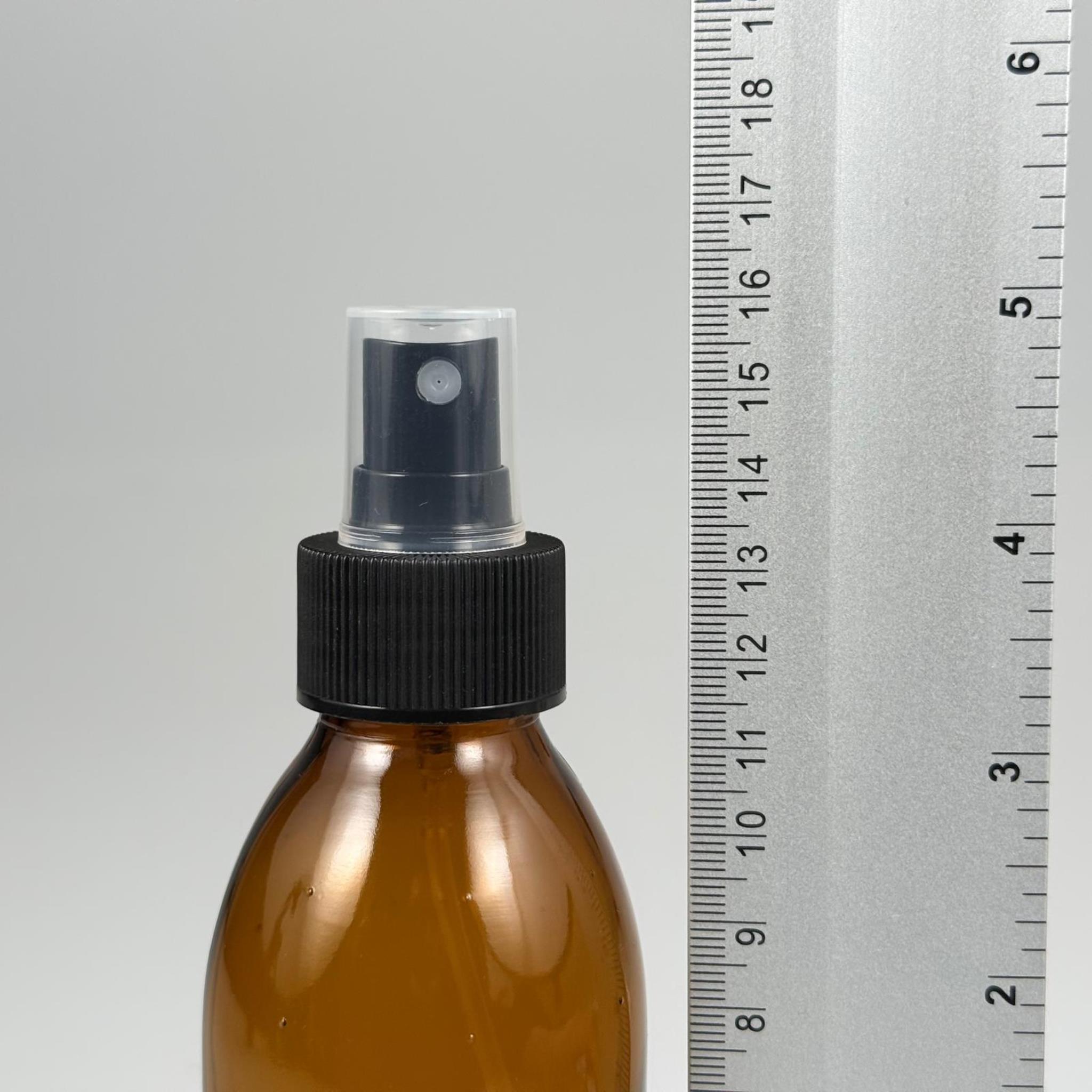 160 CC AMBER CAM ŞİŞE  - SİYAH PARMAK SPREYLİ TAKIM - 160 ML CAM SPREYLİ ŞİŞE