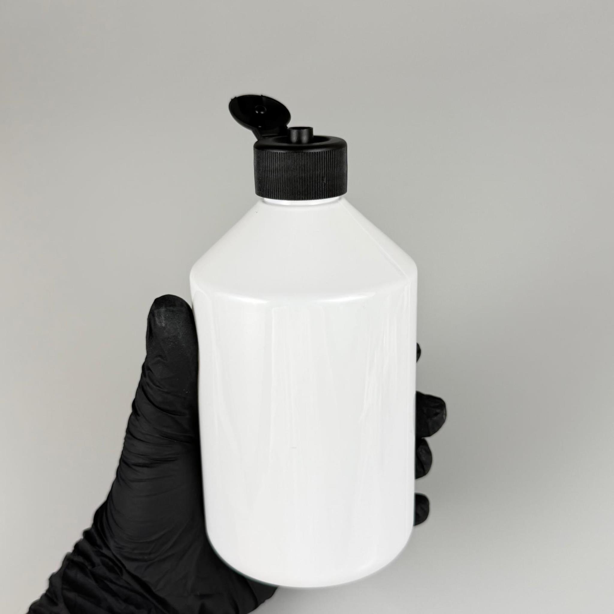 500 CC BEYAZ PET ŞİŞE - 500 ML BEYAZ PLASTİK ŞİŞE SİYAH FLİPTOP AÇILIR KAPANIR KAPAKLI