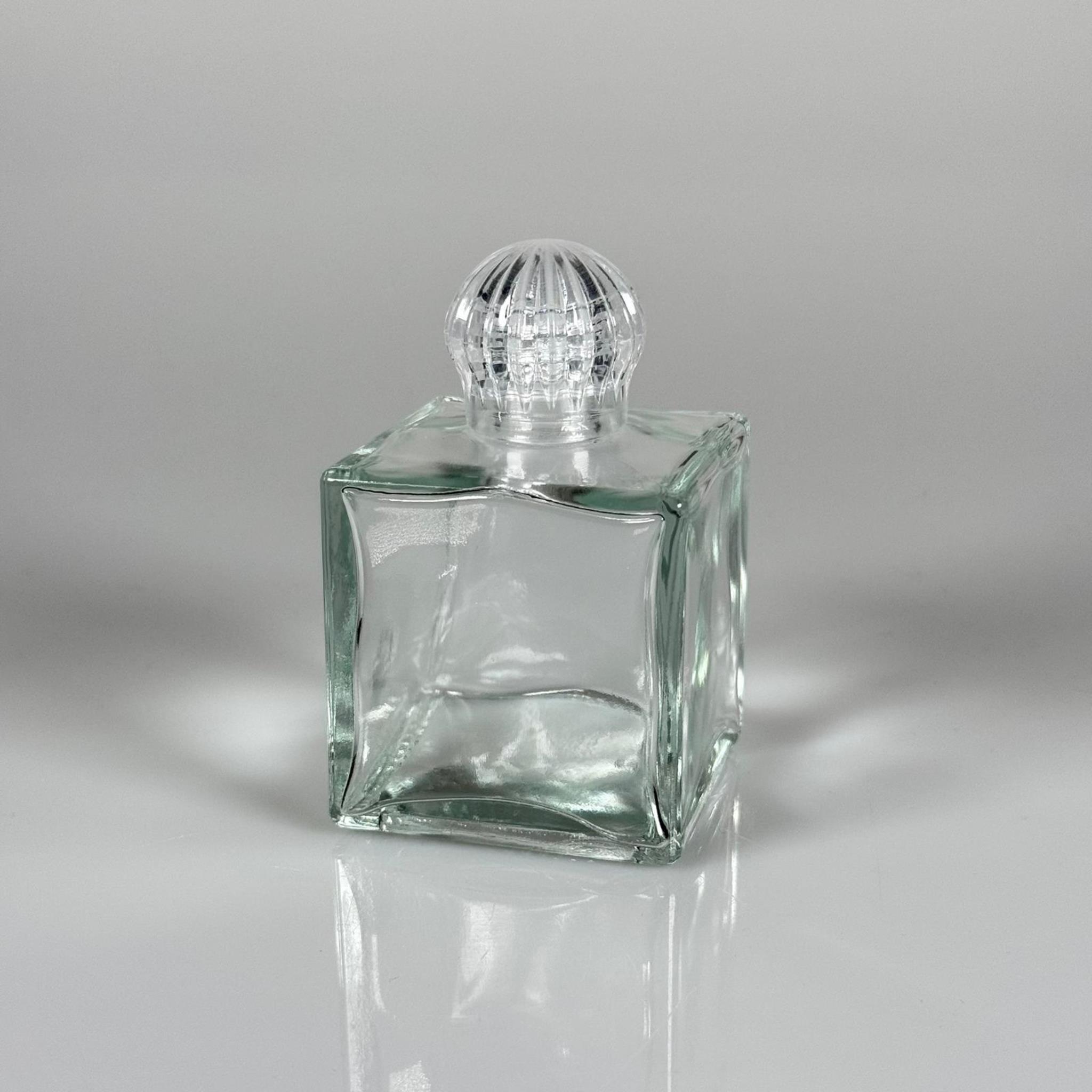 100 CC KARE CAM KOLONYA ŞİŞESİ - HEDİYELİK KOLONYA ŞİŞESİ - KRİSTAL KAPAKLI - TIPALI KOLONYA ŞİŞESİ