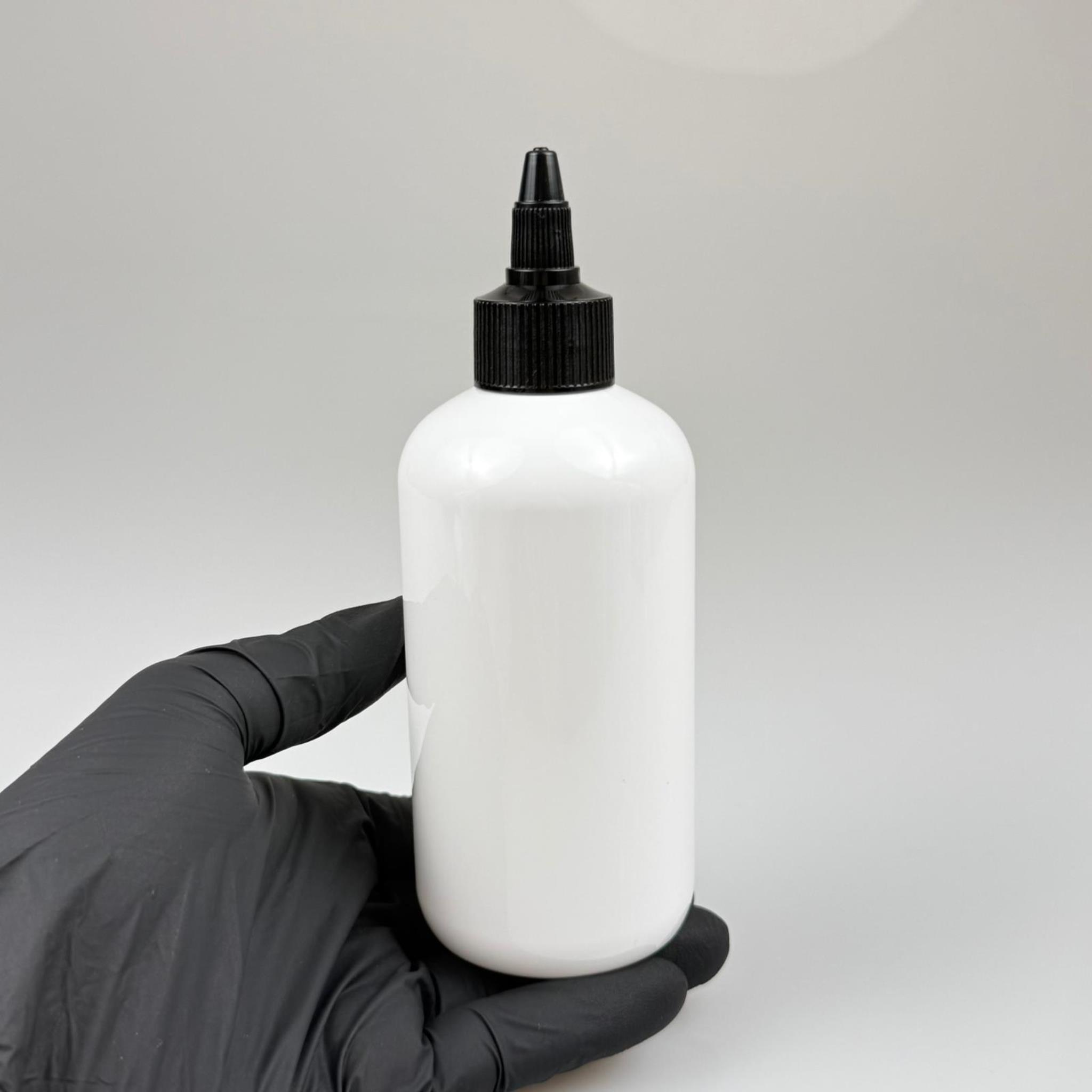 YAĞ, SOS, ACI SOS, SİRKE, SRIRACHA, MÜREKKEP, TUTKAL AKITICI VB BOŞ ŞİŞELERİ - SİYAH SİVRİ TWİST AKITICI KAPAK + 250 ML BEYAZ ZEYNEP PET PLASTİK ŞİŞE TAKIM