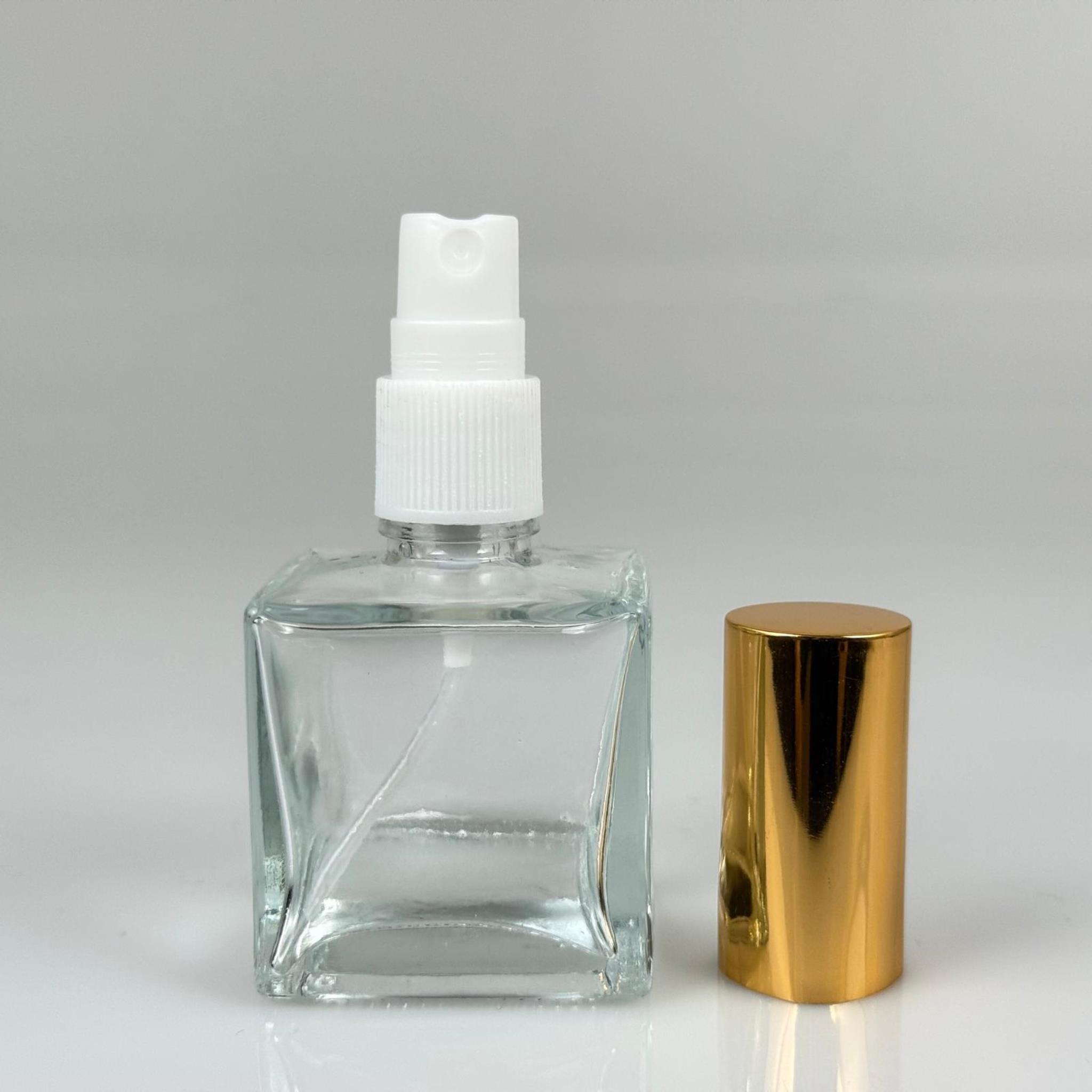 50 CC KARE CAM ŞİŞE + GOLD SPREY FISFIS - 50 ML HEDİYELİK CAM KOLONYA ŞİŞESİ - PARFÜM ESANS ŞİŞESİ - DÜĞÜN, NİŞAN, SÖZ, KINA, CENAZE, PROMOSYON, PARFÜM İÇİN HEDİYELİK KOLONYA ŞİŞELERİ