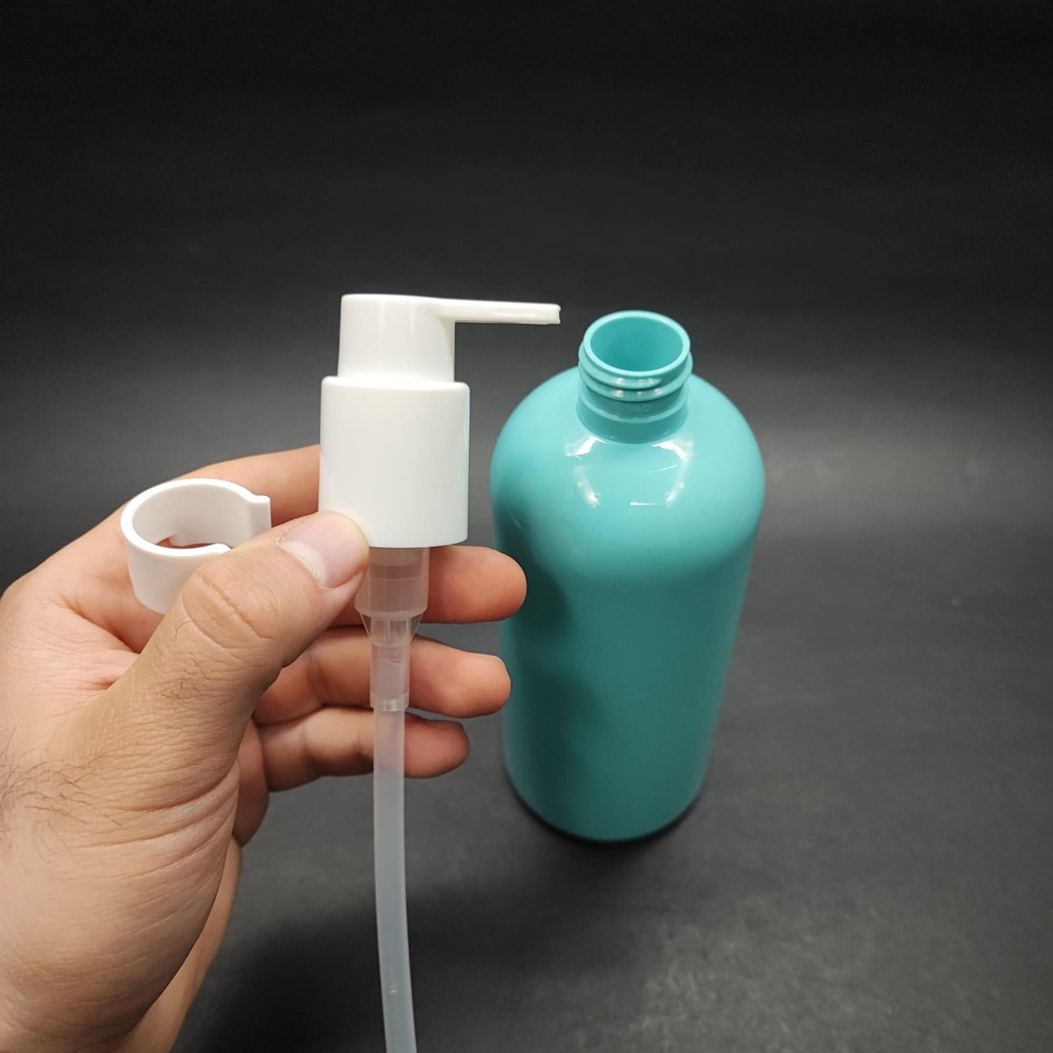 400 CC OVAL BOYUNLU SİLİNDİR PET ŞİŞE (30 GR) - BEYAZ XAVİER LOSYON POMPALI - 400 ML PLASTİK ŞİŞE - TURKUAZ