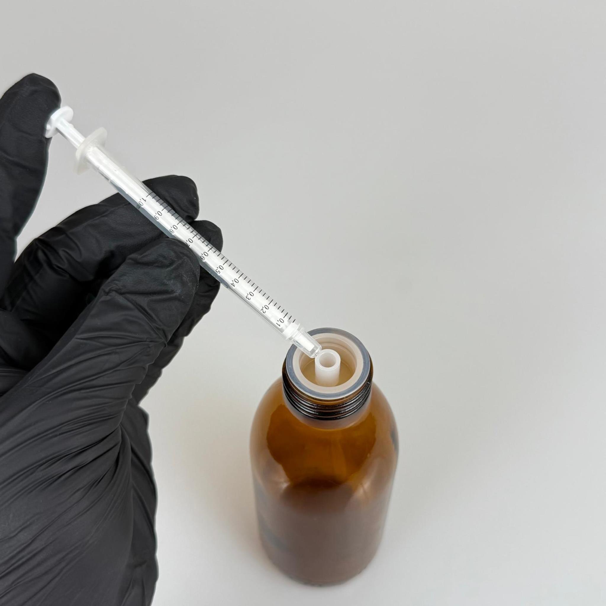 160 ML CAM ECZA ŞİŞESİ + 1 ML DOZAJ PİPETİ + DOZAJ TIPASI + CONTALI PLASTİK KAPAK TAKIM