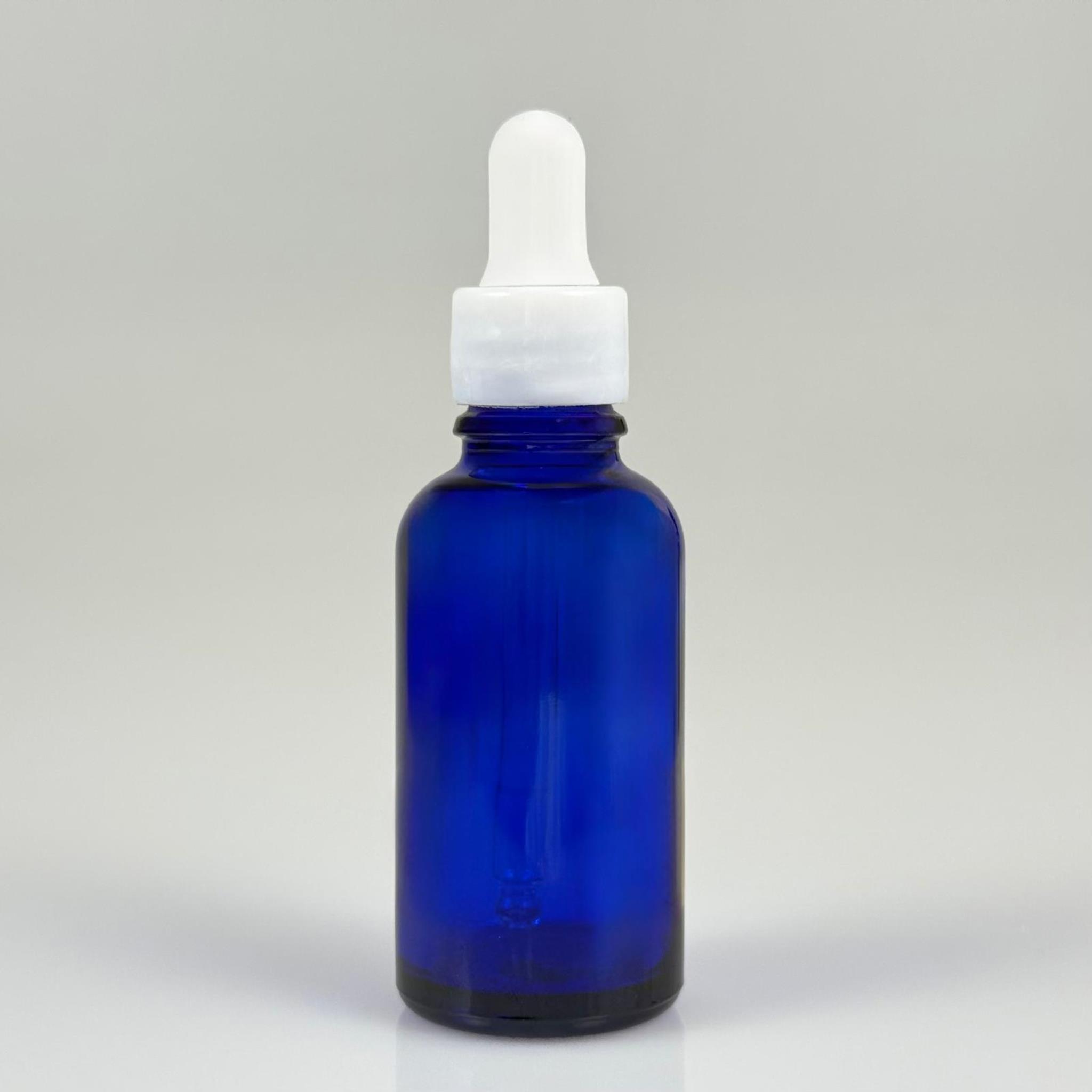 30 CC MAVİ CAM DAMLALIKLI ŞİŞE - BEYAZ EMZİK + BEYAZ DÜZ KAPAK + CAM PİPET TAKIM - 30 ML DAMLALIKLI ŞİŞE SETİ