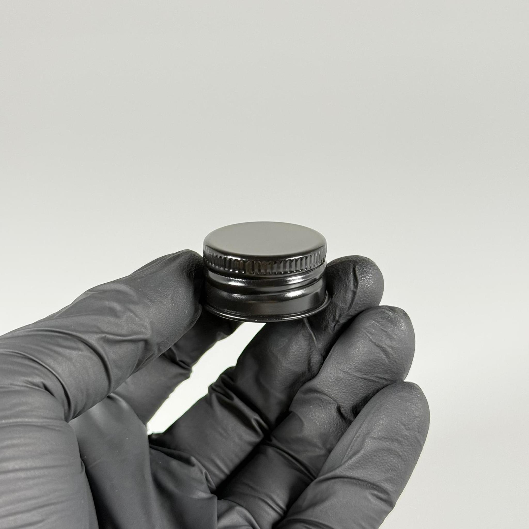 28 MM VİDALI SİYAH ALÜMİNYUM METAL KAPAK SERT (COLD BREW ŞİŞE KAPAĞI - SOĞUK KAHVE ŞİŞESİ KAPAĞI)