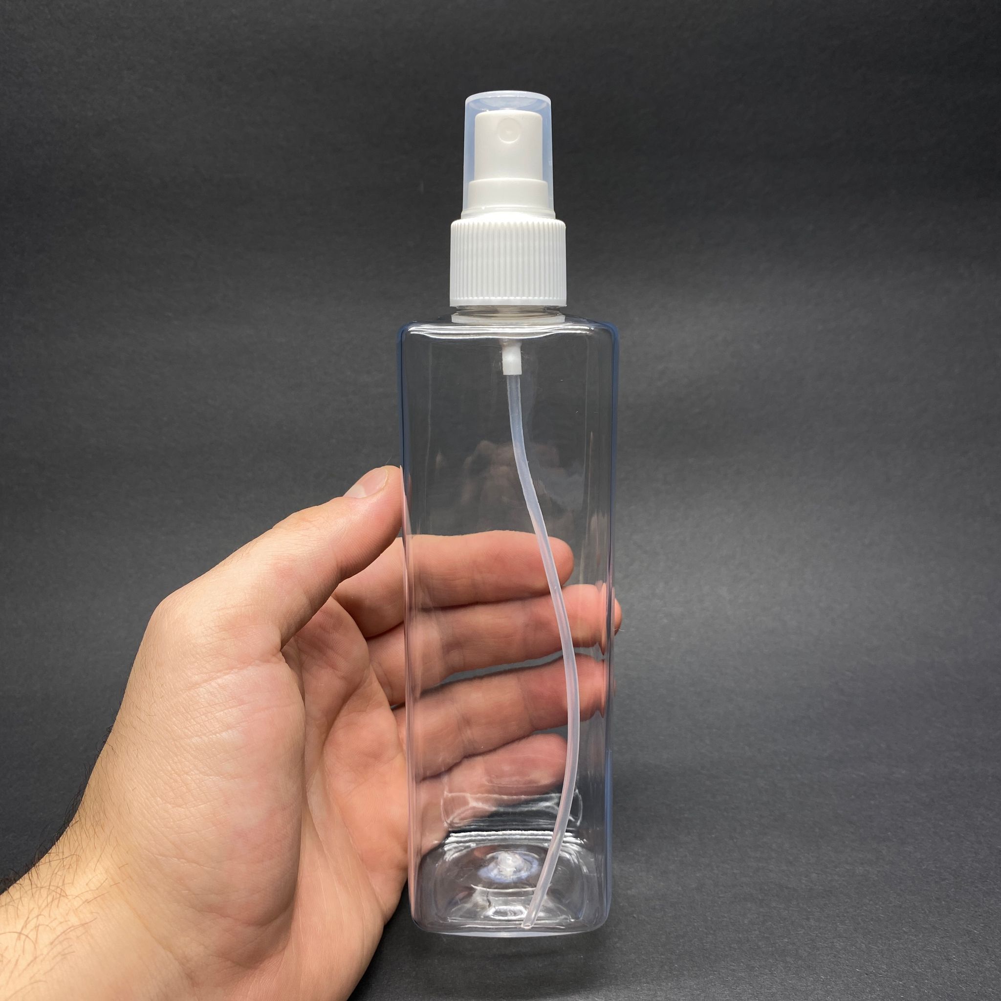 300 CC KARE PET ŞİŞE (31 GR) -  BEYAZ SPREYLİ - 300 ML KÖŞELİ PLASTİK ŞİŞE
