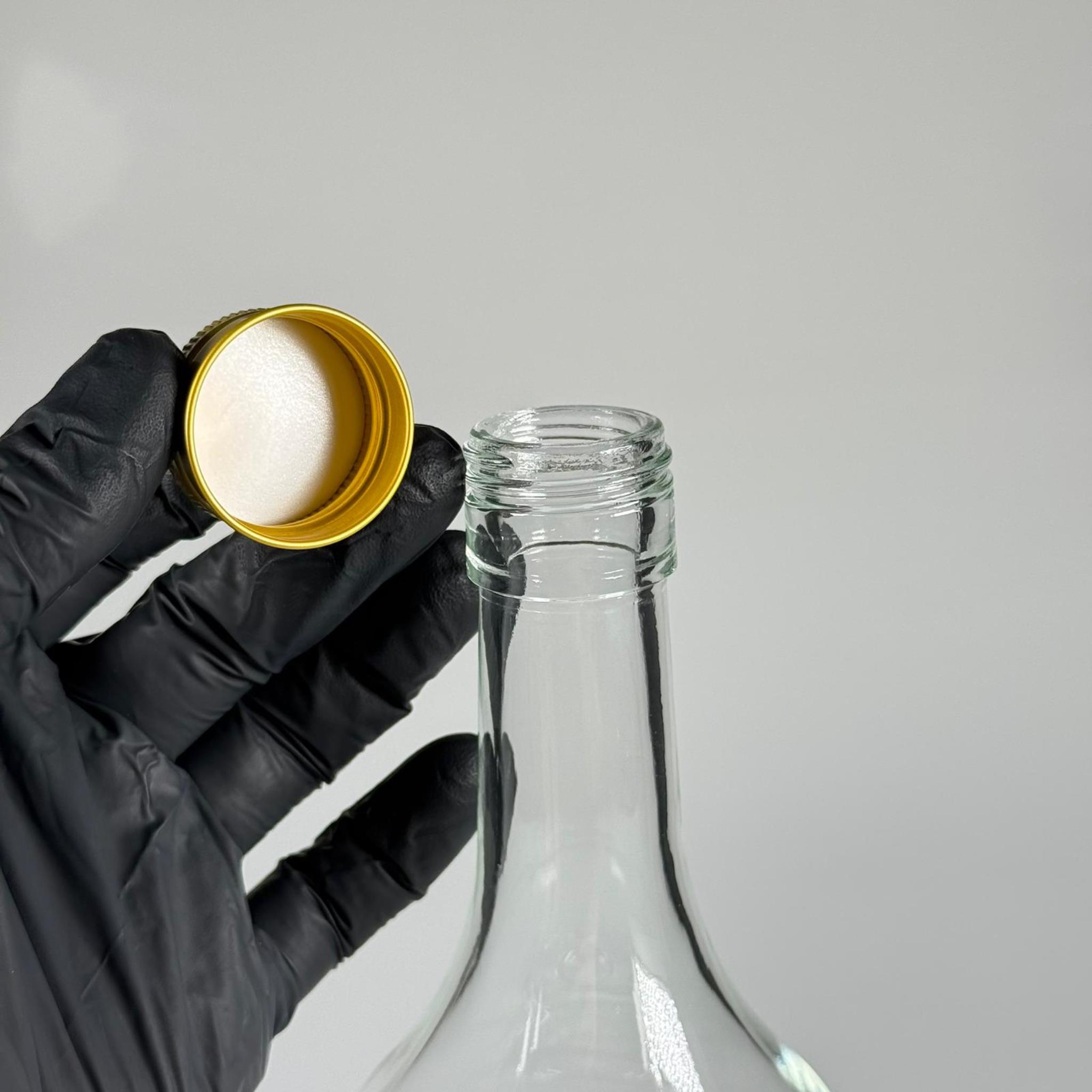 1500 CC ŞEFFAF CAM ŞİŞE - GOLD METAL ALÜMİNYUM KAPAKLI - 1500 ML YAĞ ŞİŞESİ - SİRKE ŞİŞESİ - 1,5 LİTRE CAM ŞİŞE