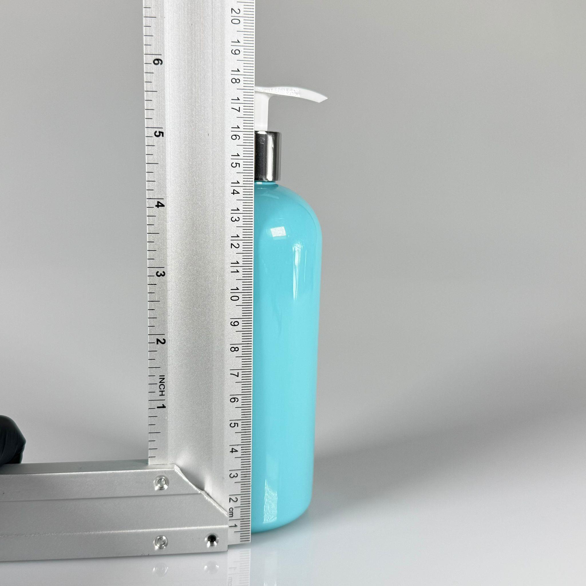 400 CC OVAL BOYUNLU SİLİNDİR PET ŞİŞE (30 GR) - GÜMÜŞ POMPALI - 400 ML PLASTİK ŞİŞE - TURKUAZ