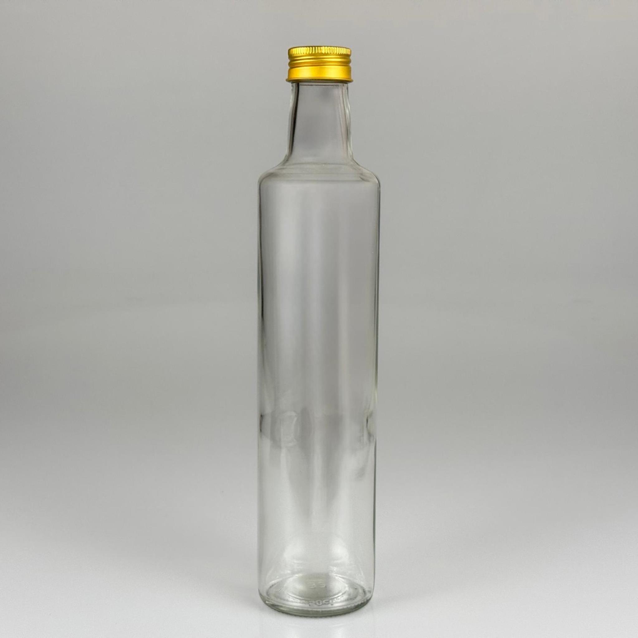 500 CC DORİKA CAM ŞİŞE - GOLD METAL ALÜMİNYUM KAPAKLI - 500 ML DORİKA YAĞ ŞİŞESİ - SİRKE ŞİŞESİ
