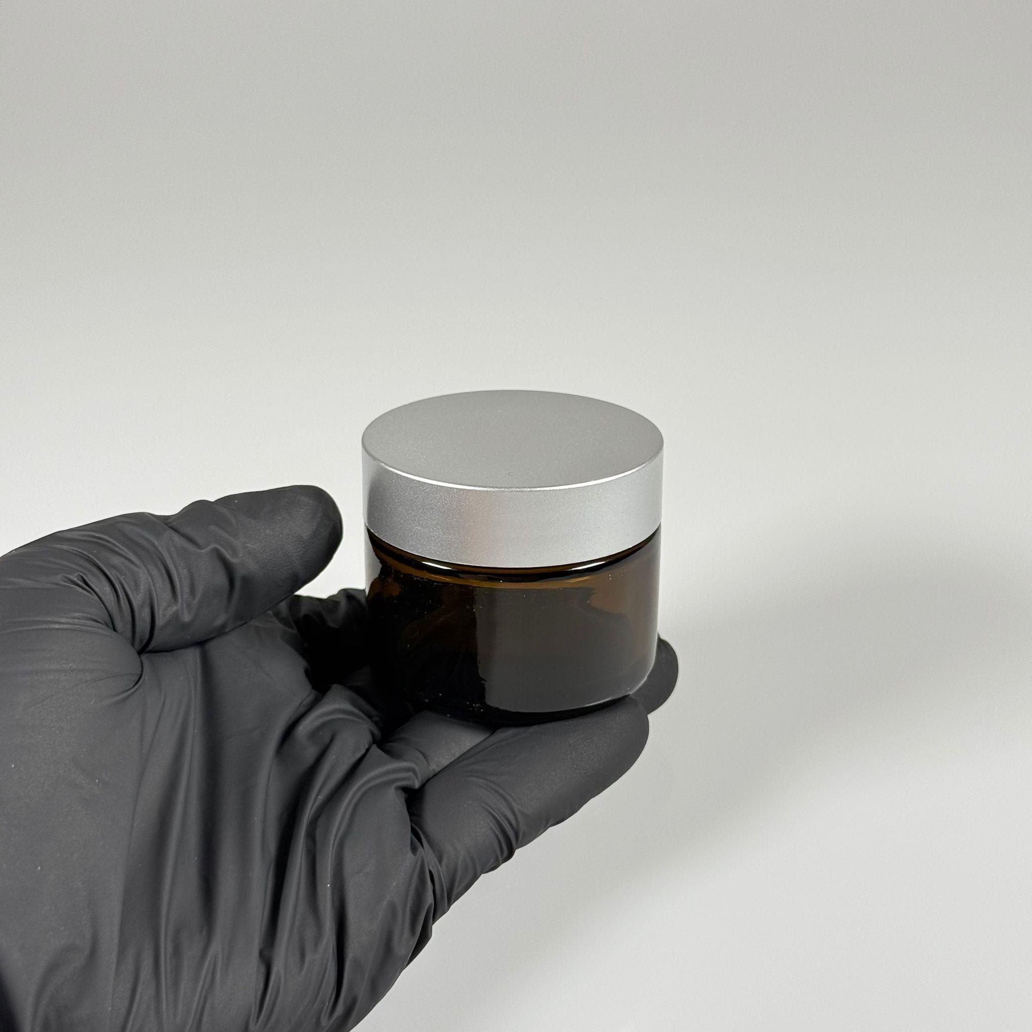 50 CC CAM AMBER KREM KAVANOZU - GÜMÜŞ KAPAKLI İÇ CONTALI - 50 ML KAHVERENGİ KREM KAVANOZU - AMBER MUM KAVANOZU