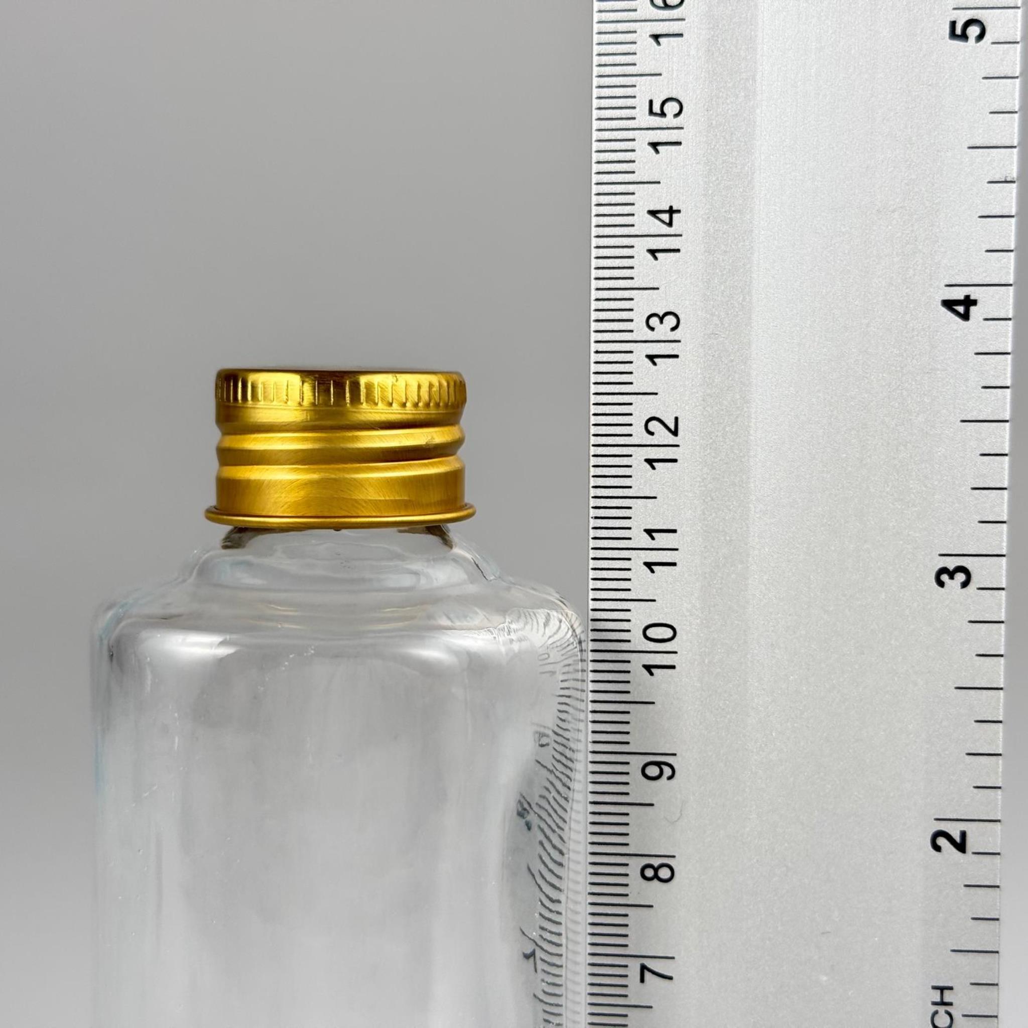 100 CC ŞEFFAF OVAL CAM ŞİŞE (24 AĞIZ) + KÖPÜK CONTALI GOLD METAL ALÜMİNYUM KAPAK - 100 ML OVAL CAM ŞİŞE