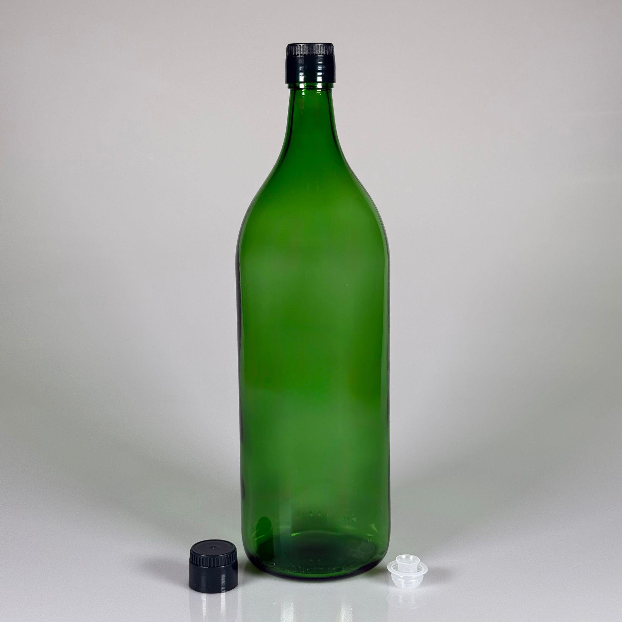 2000 CC CAM ŞİŞE YEŞİL - YEŞİL AKITICILI DROP STOP KAPAKLI - 2 LİTRE CAM ŞİŞE - 2 LT CAM ŞİŞE