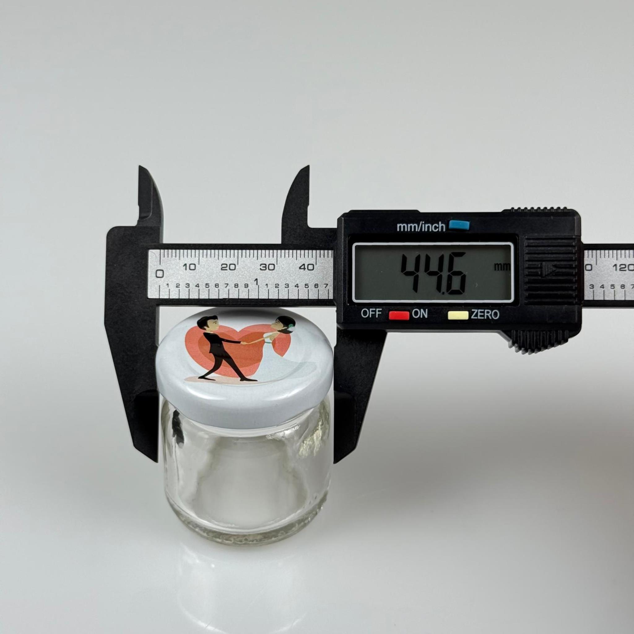 40 CC CAM KAVANOZ - GELİN DAMAT DESENLİ METAL KAPAKLI - 40 ML DÜĞÜN , NİŞAN ORGANİZASYON İÇİN CAM KAVANOZ