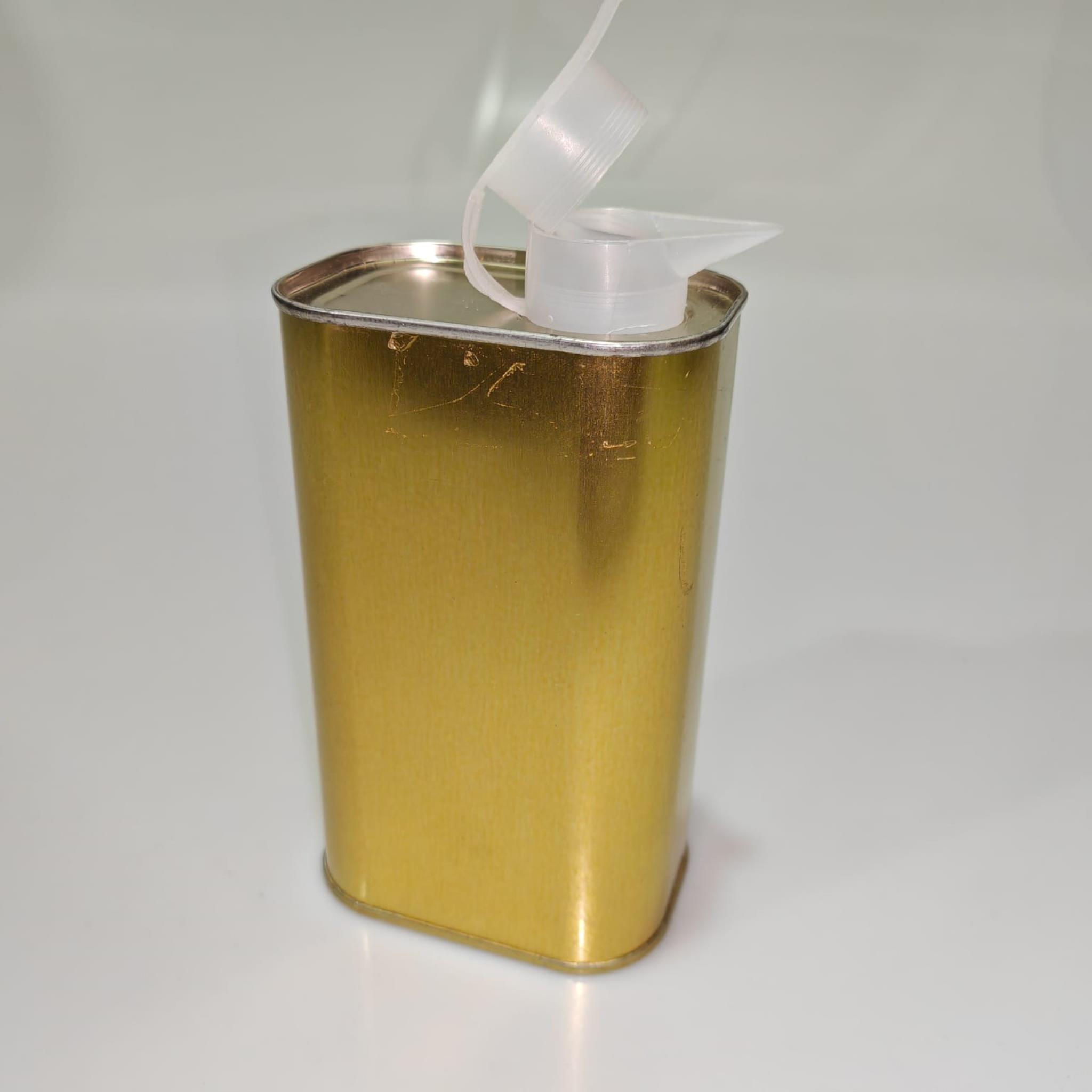 0,5 LT YAĞ TENEKESİ - GOLD - 500 CC ZEYTİNYAĞ TENEKESİ -AKITICILI KAPAKLI