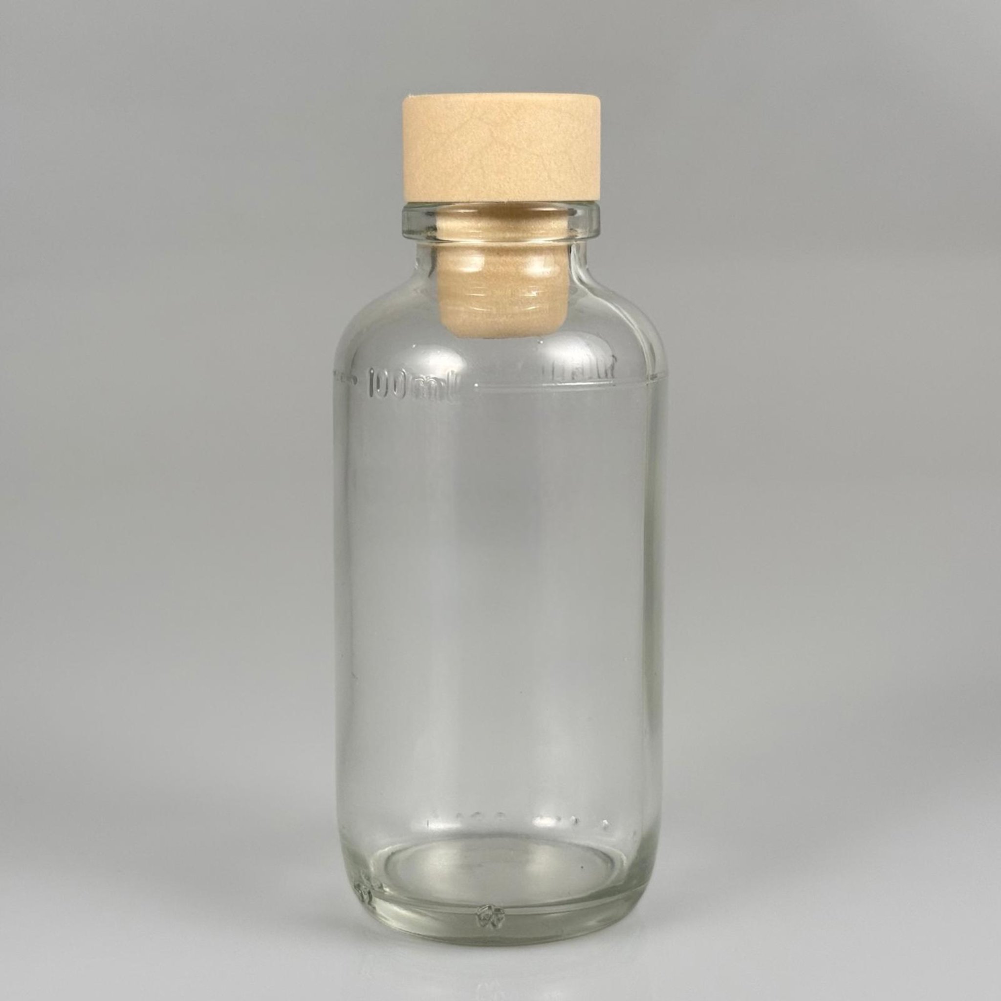 100 CC SENTETİK MANTAR TIPALI ŞEFFAF CAM ŞİŞE - 100 ML HEDİYELİK, NUMUNE SAKLAMA, BAHARAT, HOBİ VE DEKORASYON VB. İÇİN CAM ŞİŞE