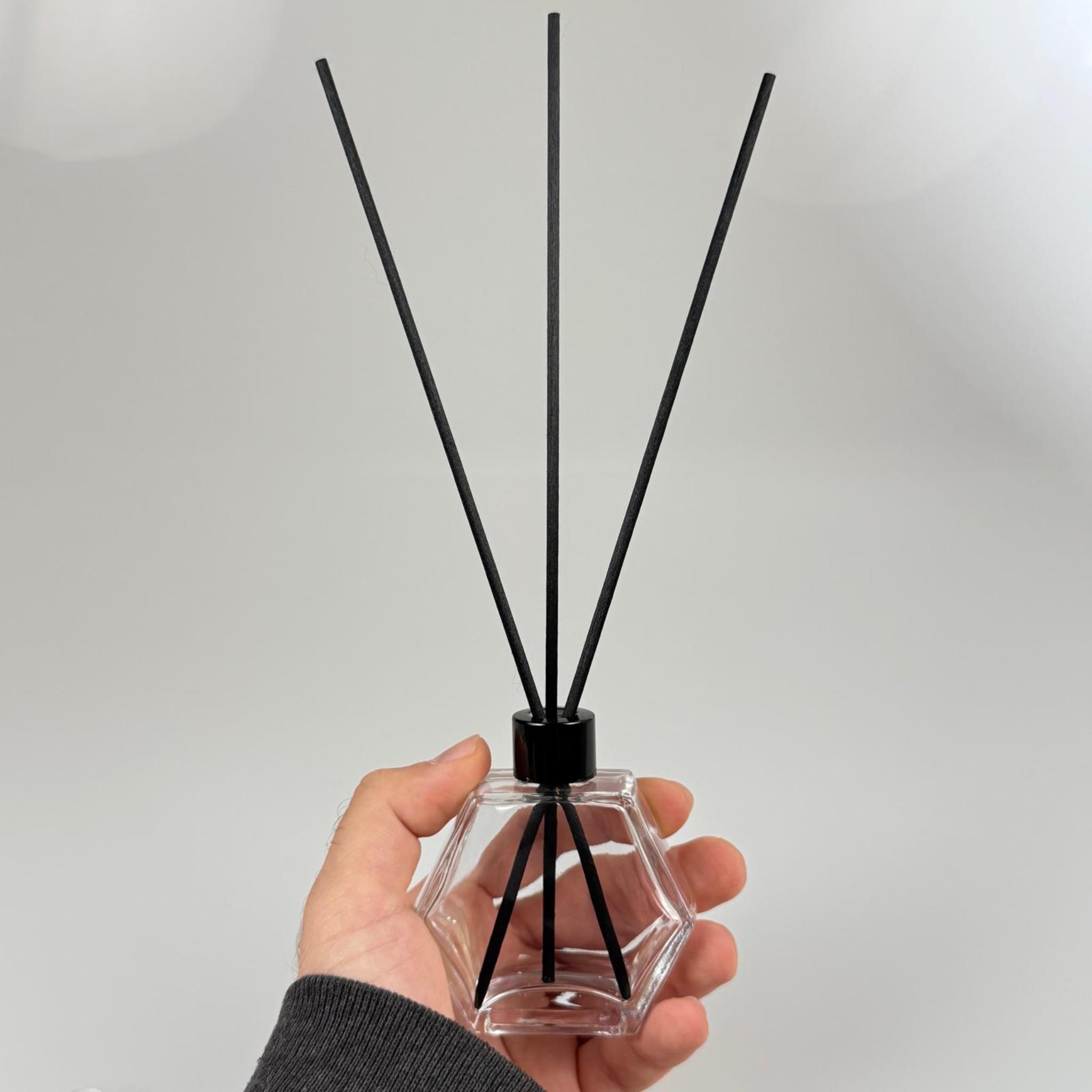 ALTIGEN MODEL CAM BAMBU ODA KOKUSU ŞİŞESİ + METAL SİYAH KAPAK + TIPA + 3 ADET FİBER BAMBU ÇUBUK - 50 ML SET TAKIM - HEDİYELİK PROMOSYON DİFFUSER ŞİŞELERİ