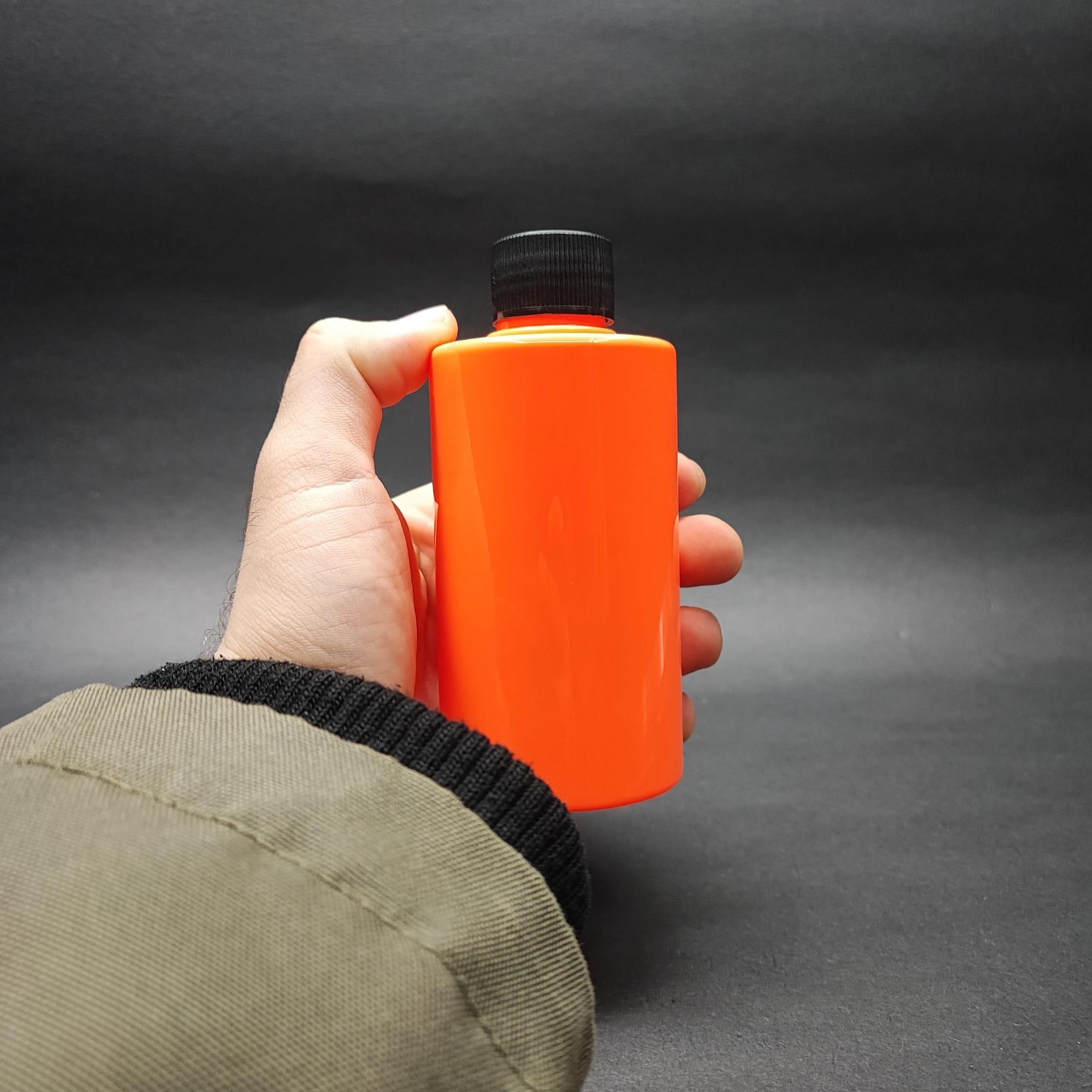 200 CC KÜT BOYUNLU SİLİNDİR PET ŞİŞE (24 GR) - CONTALI SİYAH KAPAKLI - 200 ML PLASTİK ŞİŞE - TURUNCU