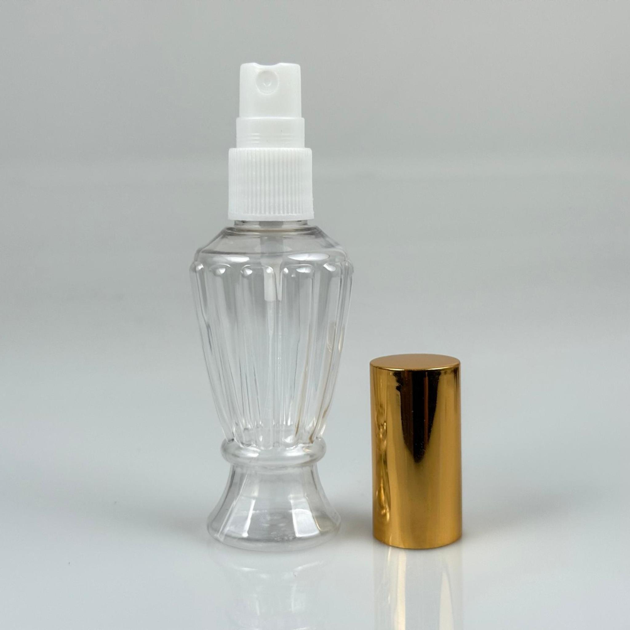 50 ML PET KOLONYA, PARFÜM VB ŞİŞELERİ - METAL ALÜMİNYUM GOLD KAPAK + VİDALI SPREY + 50 CC VAZO HÜRREM ŞİŞE SET TAKIM