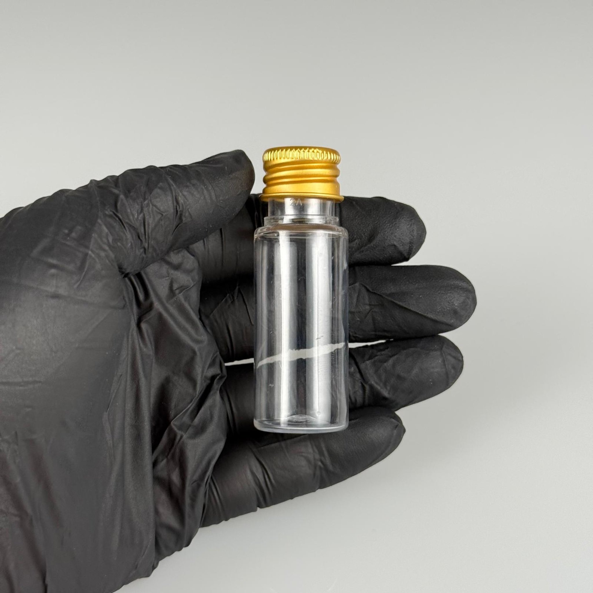 15 CC SİLİNDİR PET ŞİŞE + KÖPÜK CONTALI GOLD ALÜMİNYUM METAL KAPAKLI TAKIML - 15 ML ŞEFFAF PET ŞİŞE