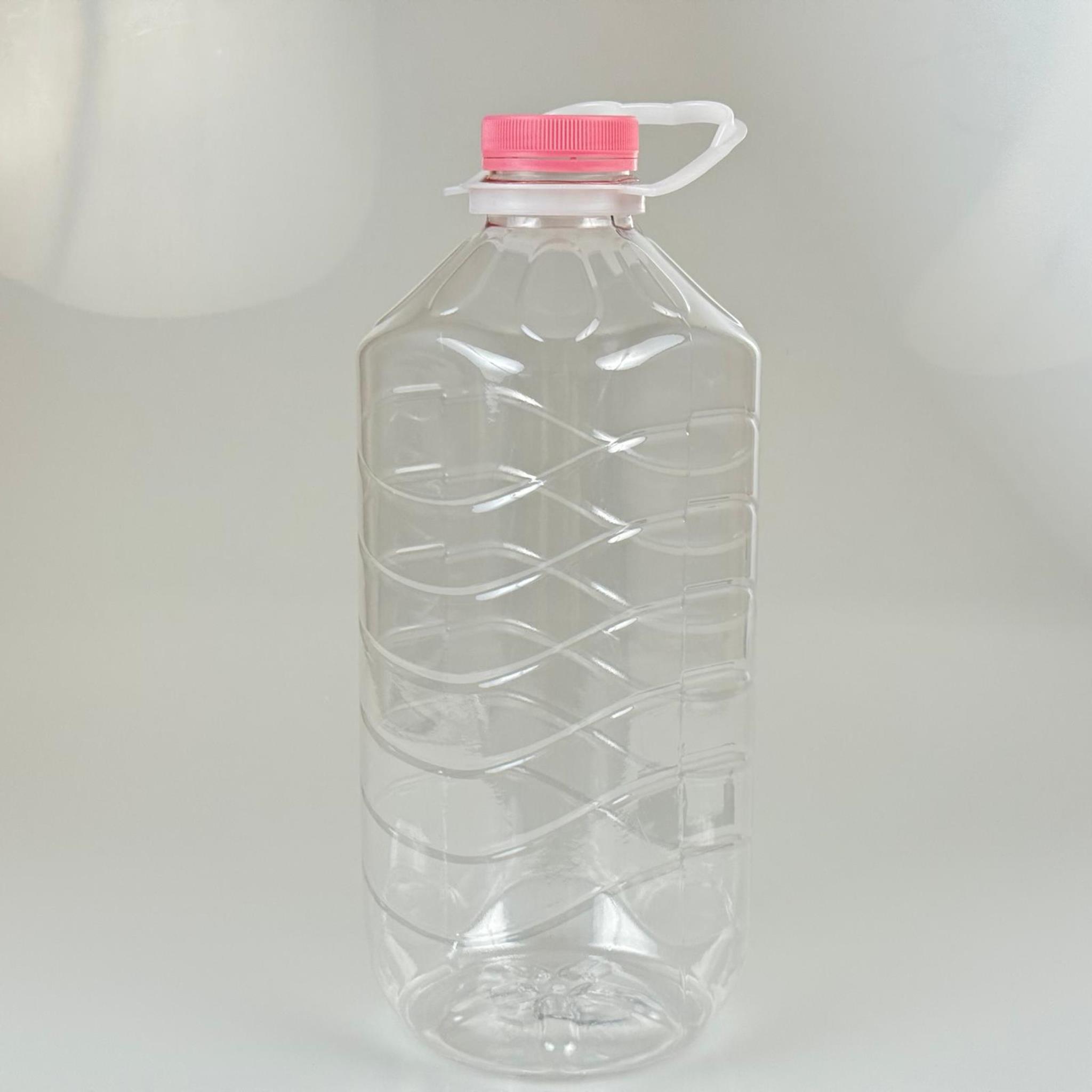 3 LT KÖŞELİ SU PETİ - PEMBE KAPAKLI BEYAZ KULPLU - 3000 CC PET ŞİŞE