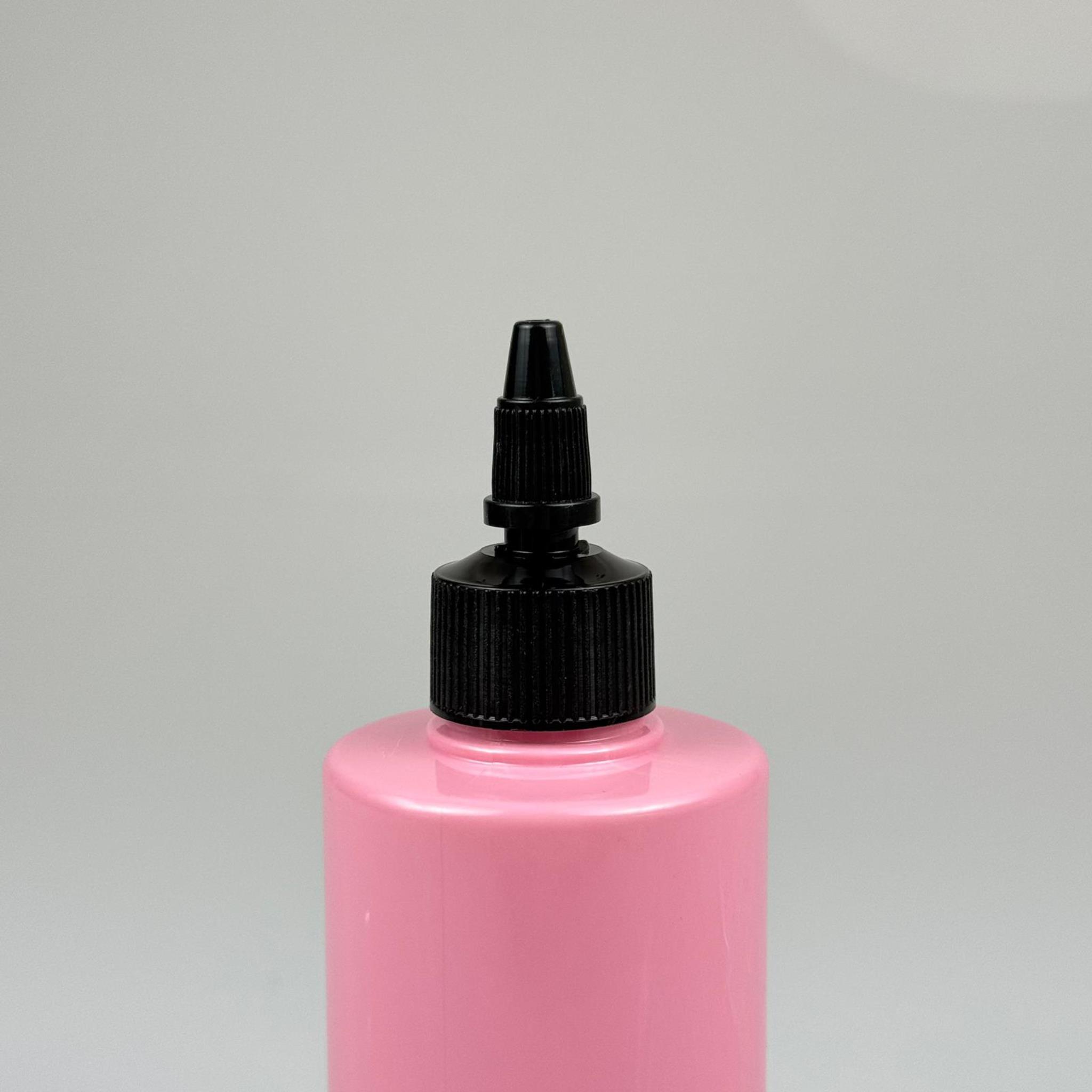 YAĞ, SOS, ACI SOS, SİRKE, SRIRACHA, MÜREKKEP, TUTKAL AKITICI VB BOŞ ŞİŞELERİ - SİYAH SİVRİ TWİST AKITICI KAPAK + 200 ML KÜT PEMBE SERT PET PLASTİK ŞİŞE TAKIM