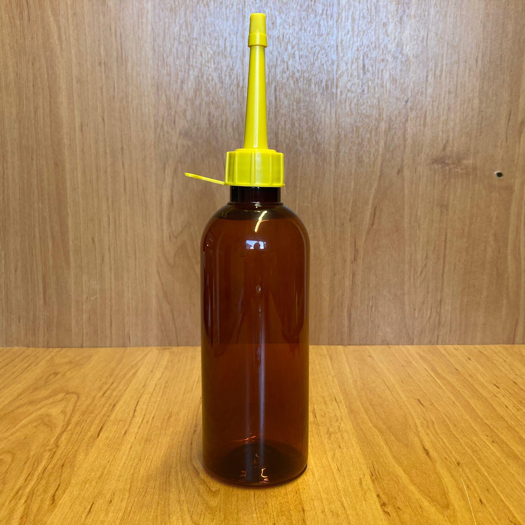 400 CC AMBER PLASTİK ŞİŞE - SARI AKITICILI KAPAKLI - 400 ML KAHVERENGİ BOŞ PLASTİK ŞİŞE