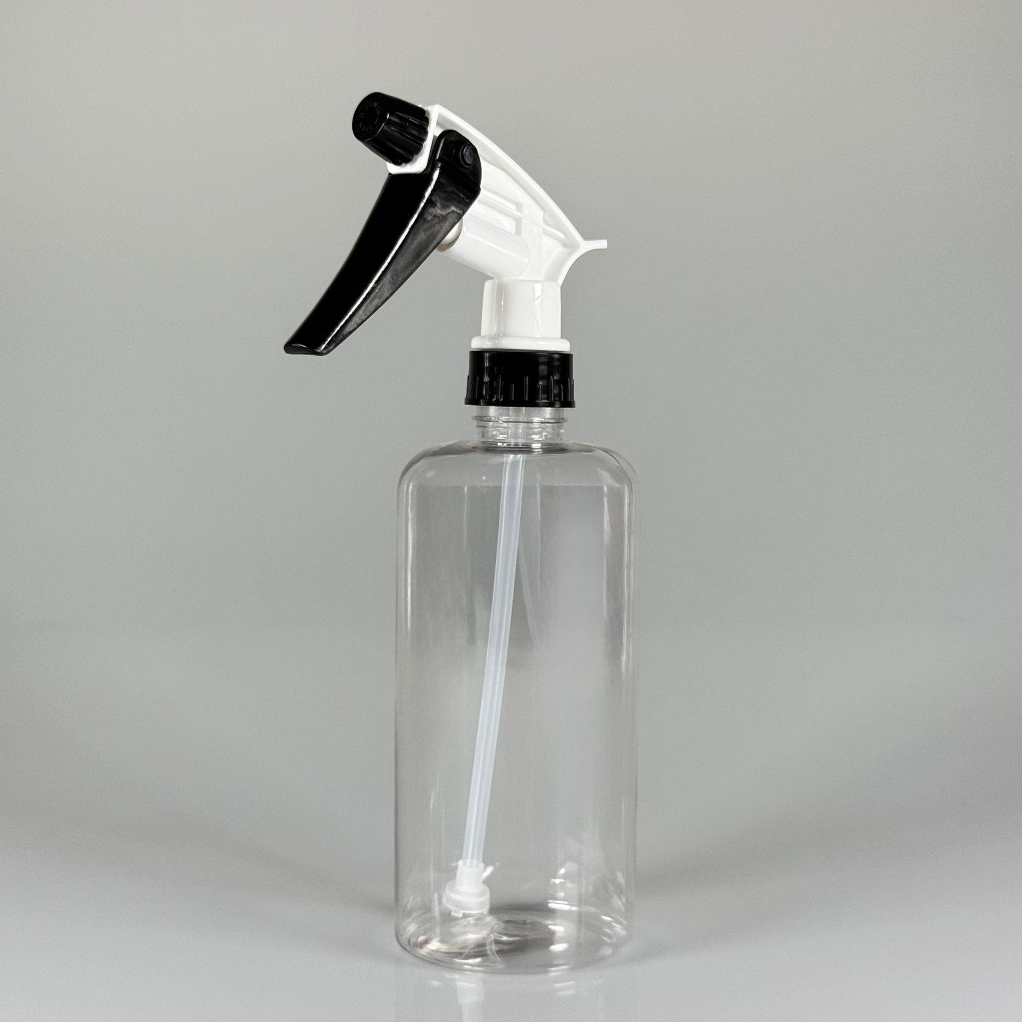 500 CC PET OTO BAKIM ŞİŞESİ - BÜYÜK SİYAH BEYAZ DOZAJLI KİMYASALA DAYANIKLI TRİGER TETİK SPREYLİ - 500 ML KİMYASALA DAYANIKLI PLASTİK ŞİŞE - 0,5 LT PET ŞİŞE - ŞEFFAF OTO TEMİZLİK ŞİŞESİ