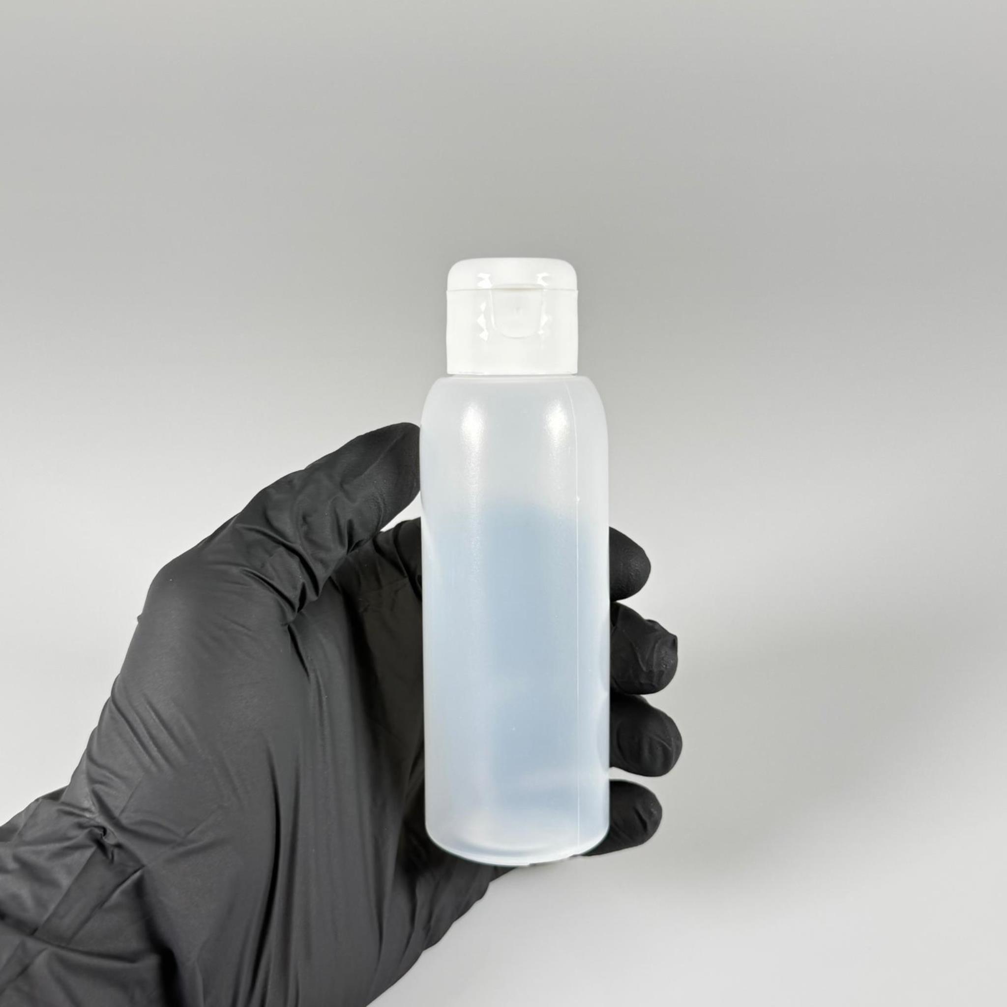 100 ML SIKILABİLİR YUMUŞAK PE PLASTİK ŞİŞE - BEYAZ FLİPTOP ŞAMPUAN KAPAKLI - 100 cc sos, yağ, kartuş, mürekkep vb için boş şişeler