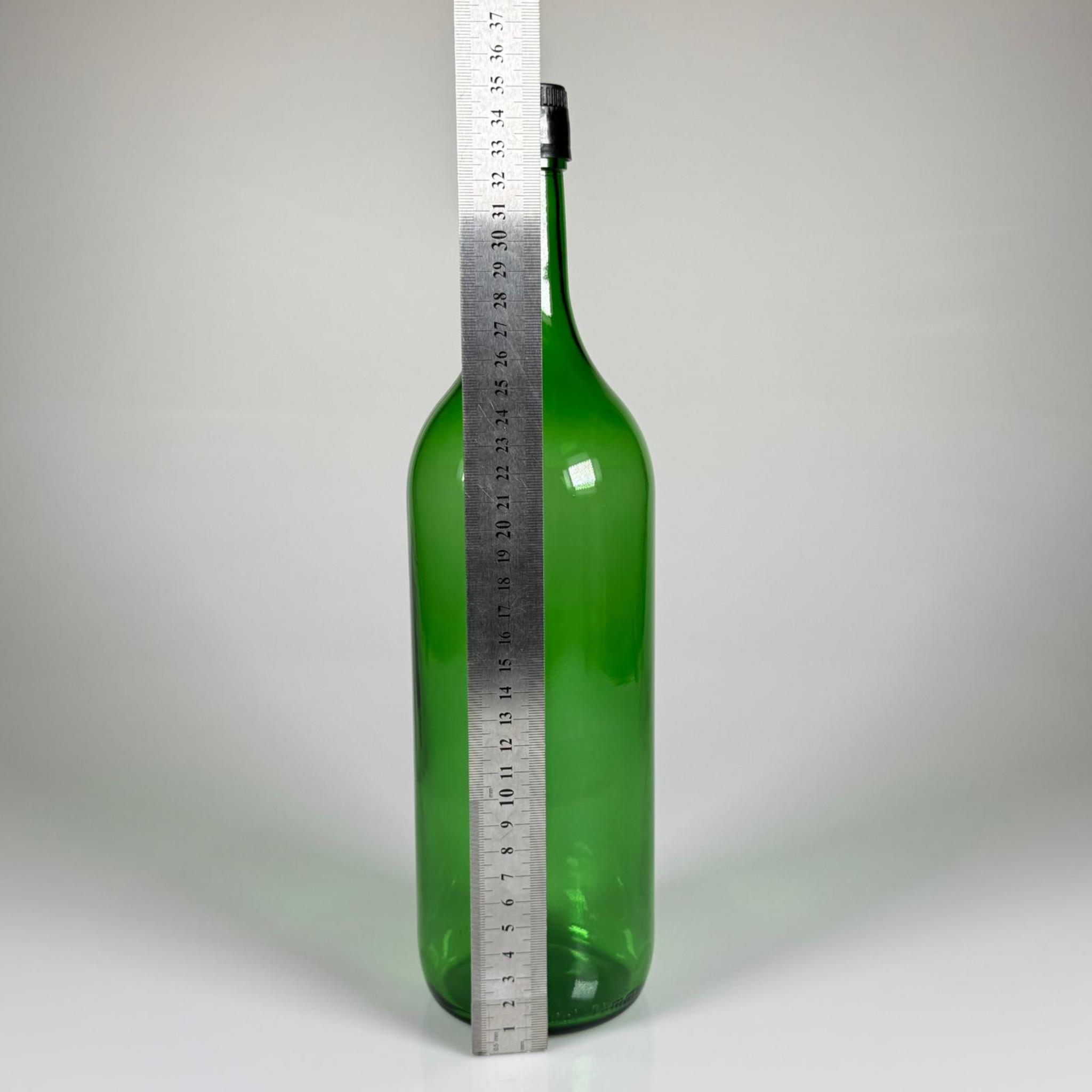 1500 CC CAM ŞİŞE YEŞİL - SİYAH AKITICILI DROP STOP KAPAKLI - 1500 ML CAM ŞİŞE - 1,5 LT CAM ŞİŞE