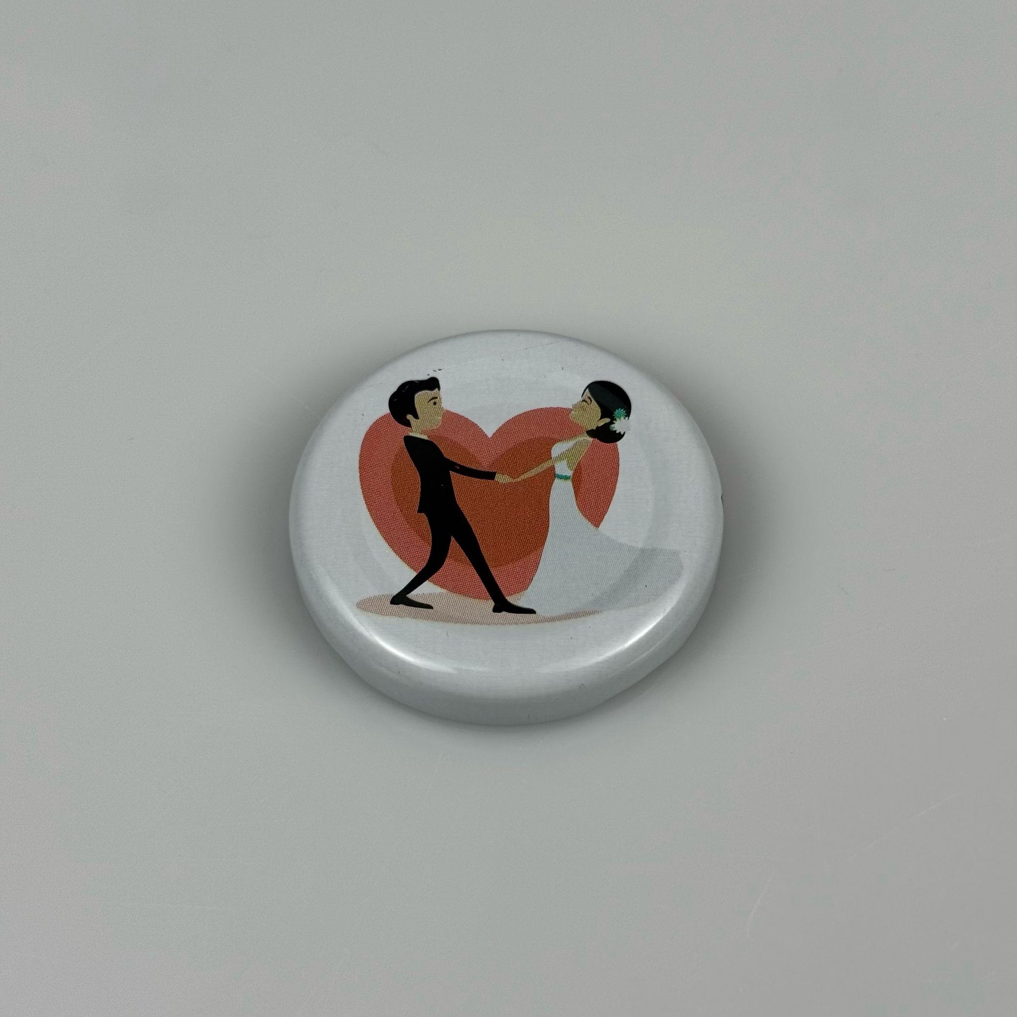 43 MM TWİST-OFF GELİN DAMAT DESENLİ METAL KAPAK