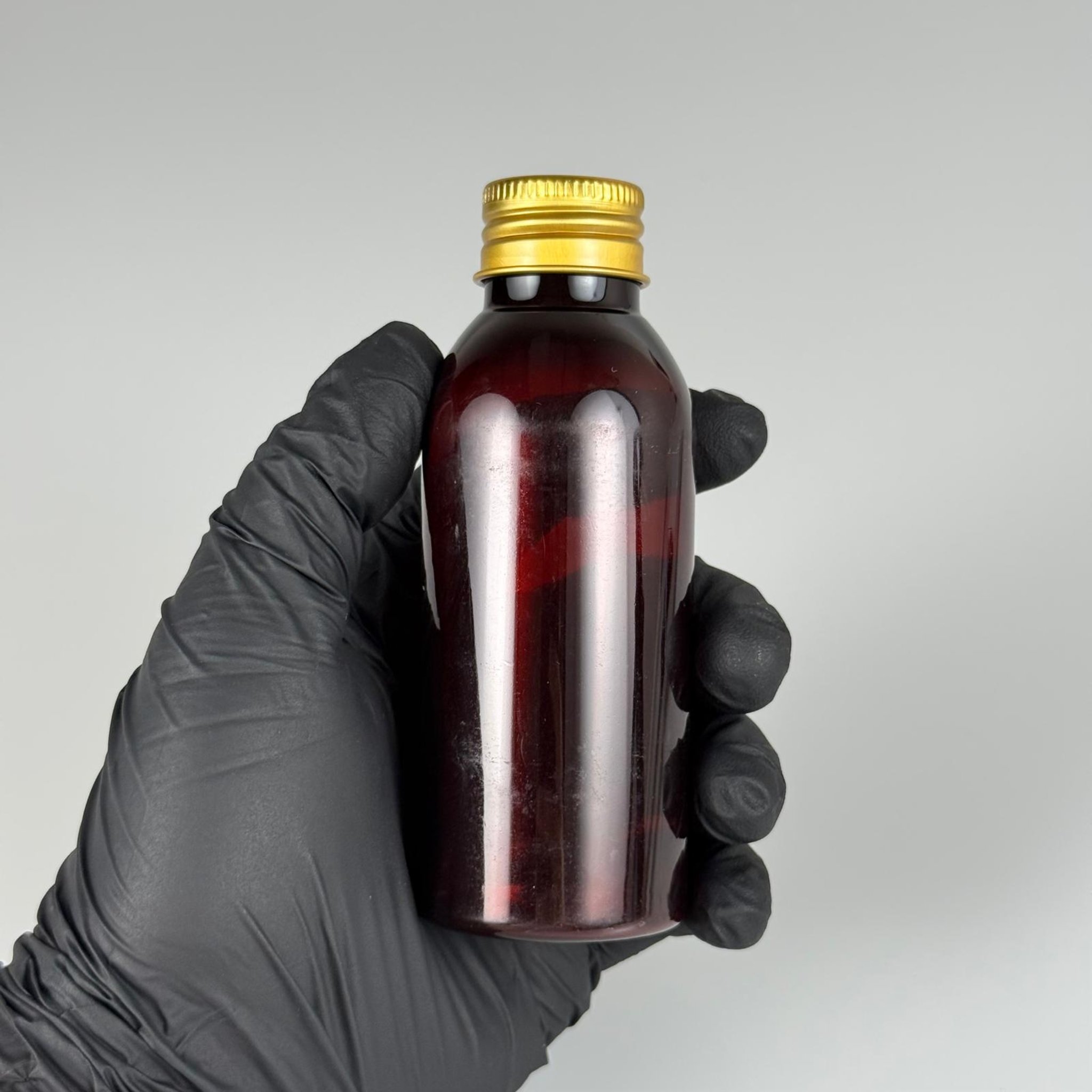 100 CC AMBER SERT MODEL PET ŞİŞE (24 AĞIZ) + KÖPÜK CONTALI GOLD METAL ALÜMİNYUM KAPAK TAKIM - 100 ML KAPAKLI KAHVERENGİ KALIN PET ŞİŞELER