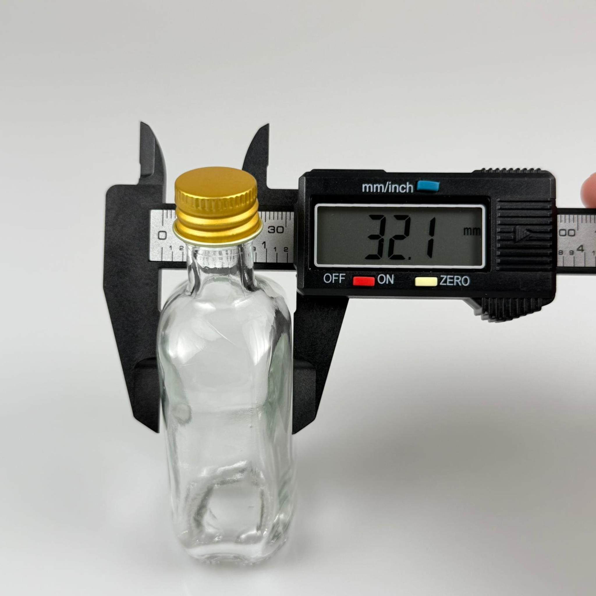 50 CC BOĞAZLI İNCE BELLİ CAM ŞİŞE - GOLD METAL KAPAKLI KOLONYA TIPALI - 50 ML PRESTİJLİ ŞİŞE