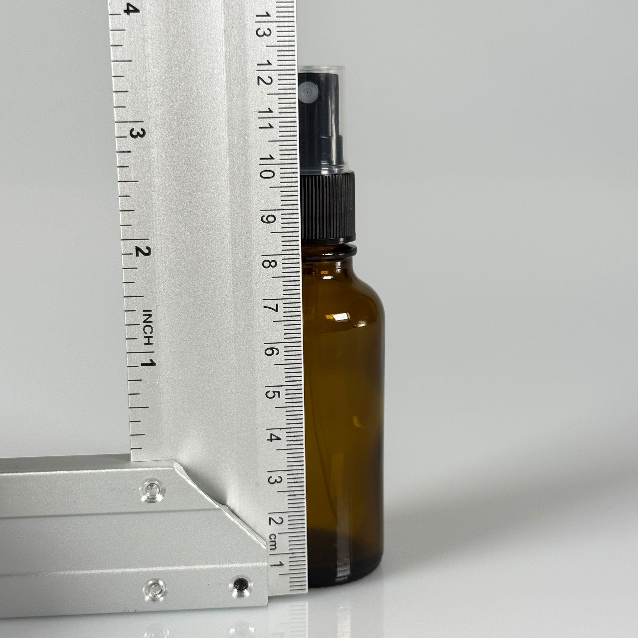 50 CC AMBER KAHVERENGİ CAM ŞİŞE + SİYAH SPREY VALF